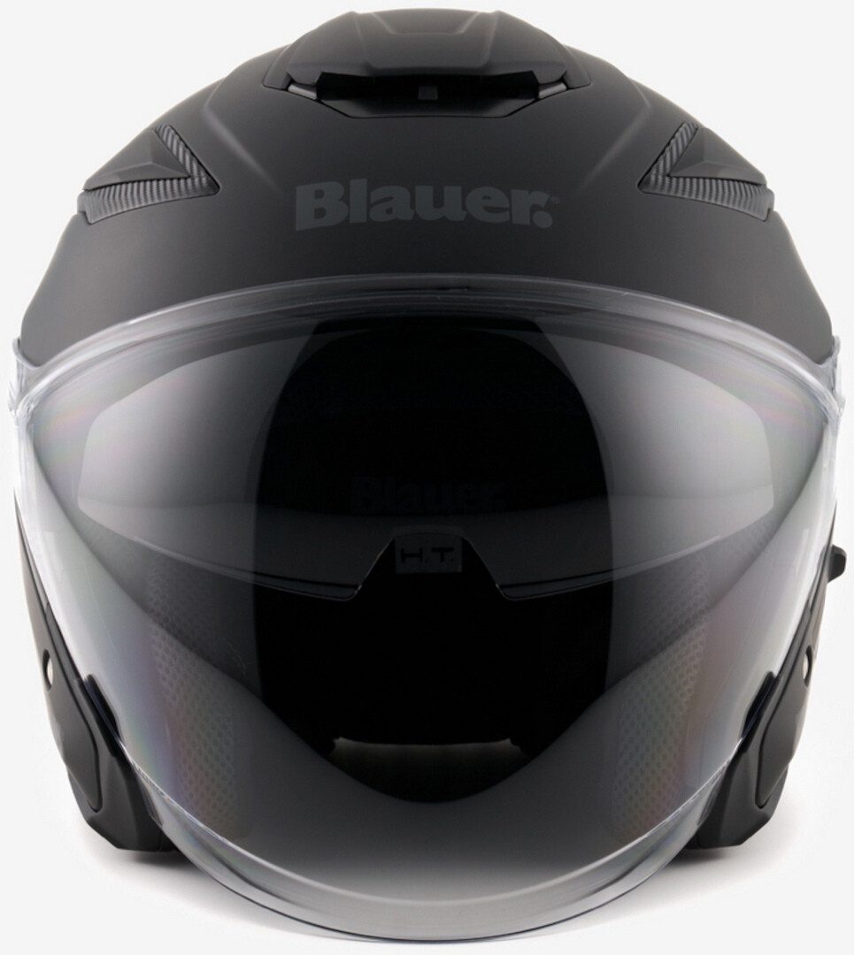 Blauer Motorradhelm JJ-01 Monocolor Jethelm, vorbereitet für Kommunikationssystem,Notfallsystem-Polsterung (EQ