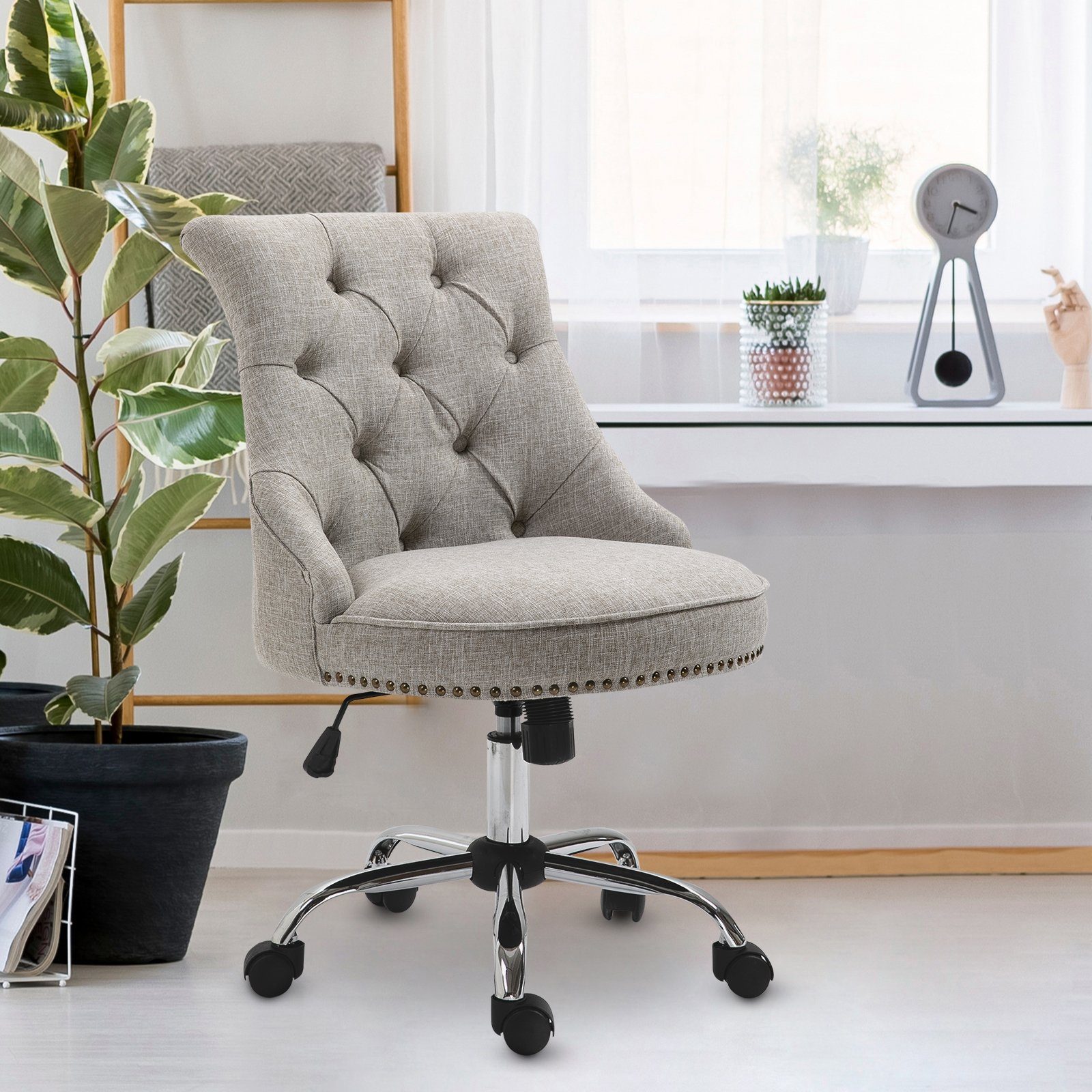 HOMCOM Schreibtischstuhl Polsterstuhl mit Chesterfield-Lehne günstig online kaufen