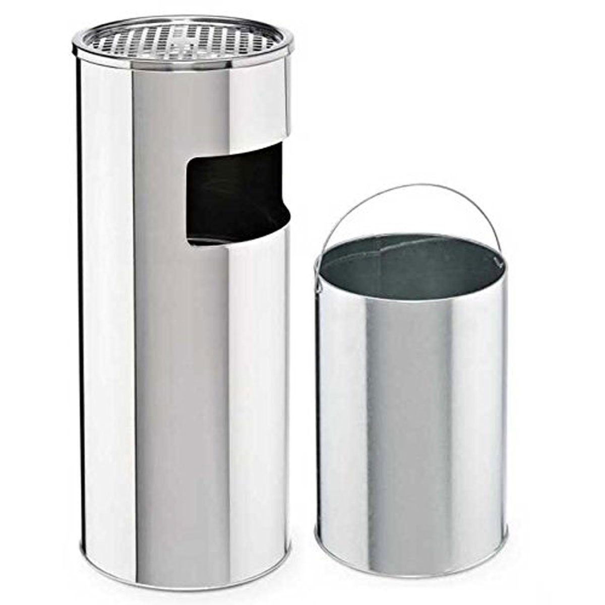 SVITA Aschenbecher Standaschenbecher, Mülleimer inkl. Aschenbecher Gehäuse aus Edelstahl