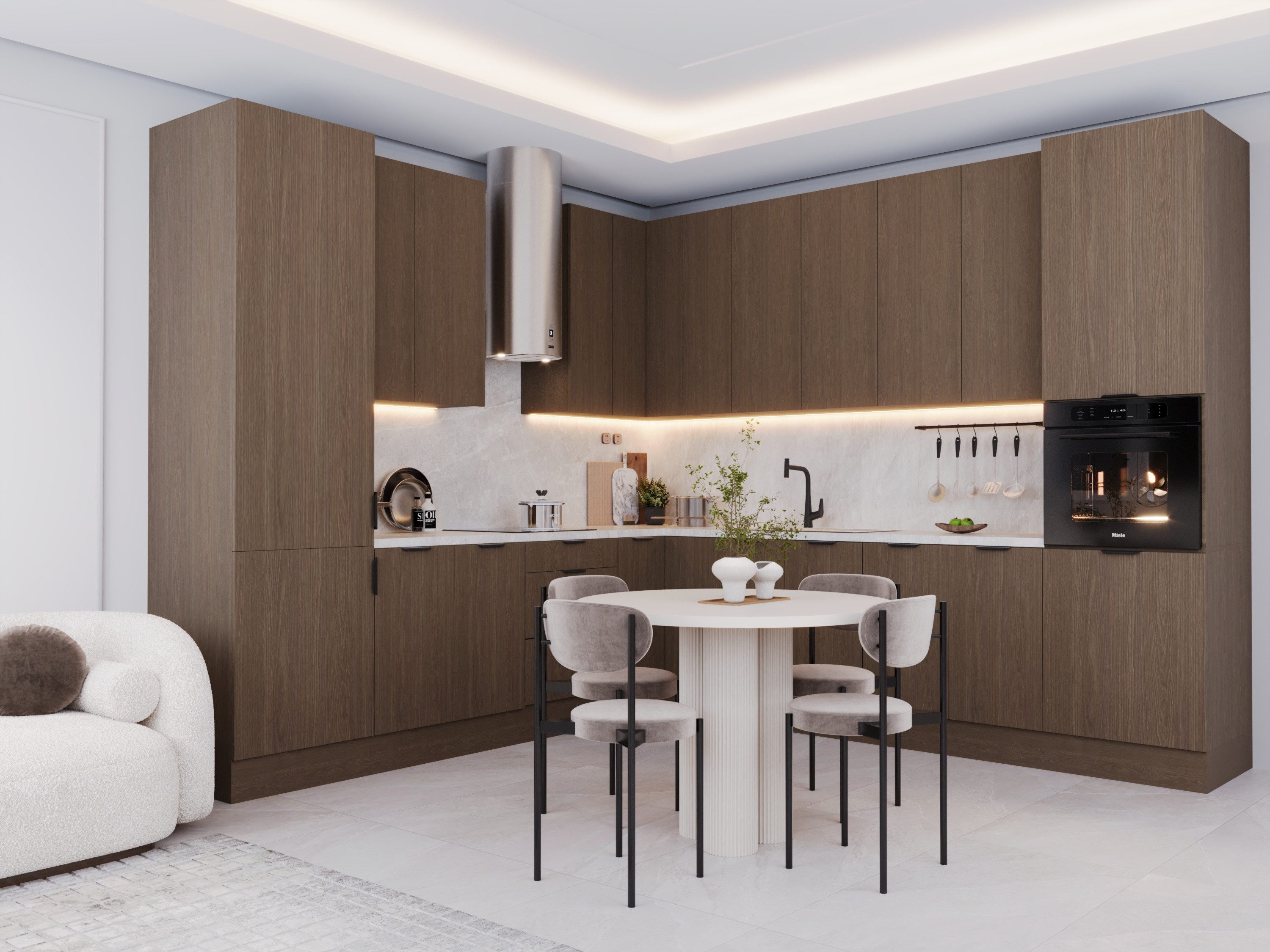 ROYAL24_MARKT Winkelküche - 310 x 290 cm Sorento – KU-S34 – Ohne Arbeitsplatte & Elektrogeräte, (Komplett set), Beste Güte - Innovativ - Modern