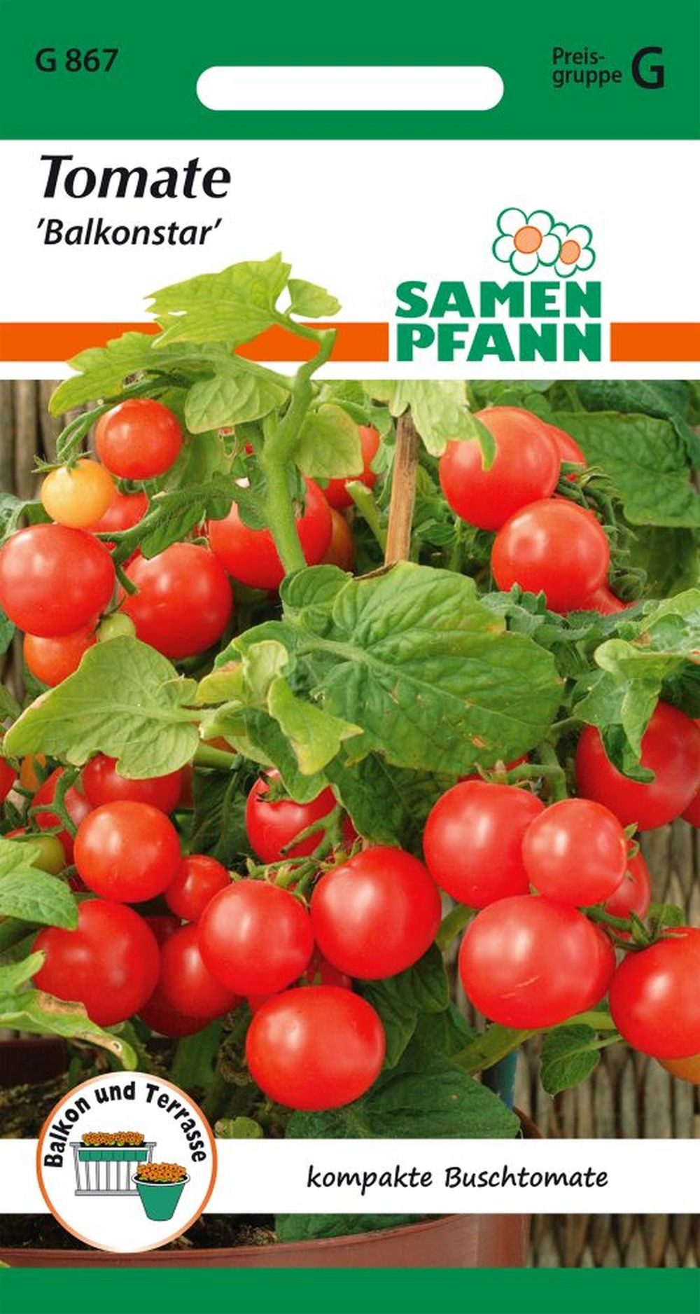 SAMEN PFANN Gemüsesamen Tomate, Buschtomate, Balkonstar - Saatgut Tomaten Samen, Solanum lycopersicum
