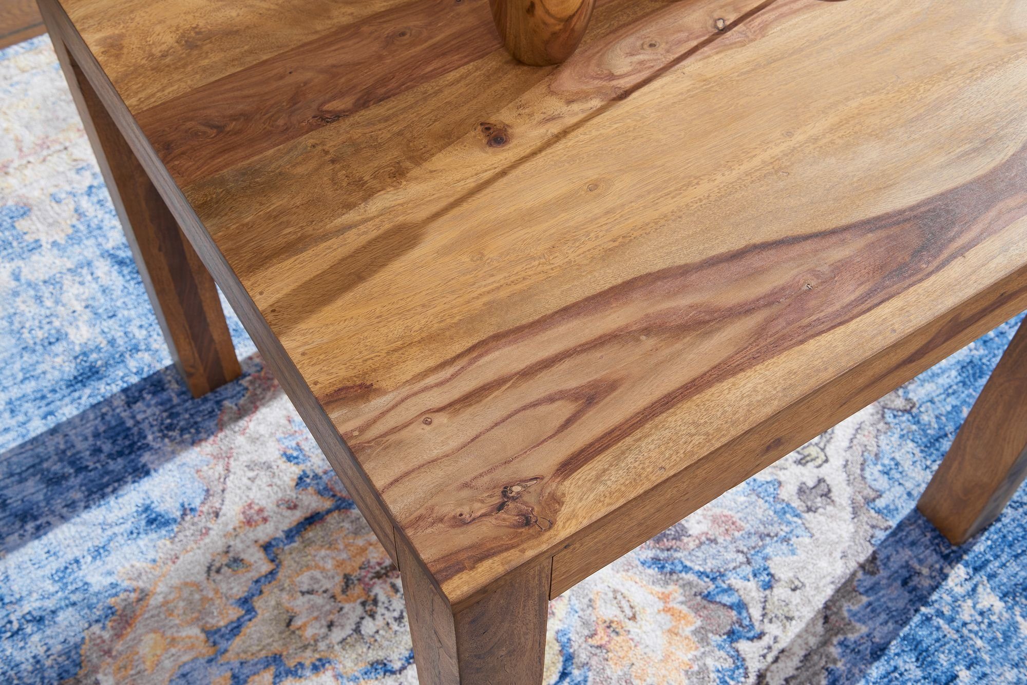 Esstisch Braun mit Holzmaserung Esszimmertisch | Massiv – Braun KADIMA Tischplatte DESIGN | Braun Quadratische
