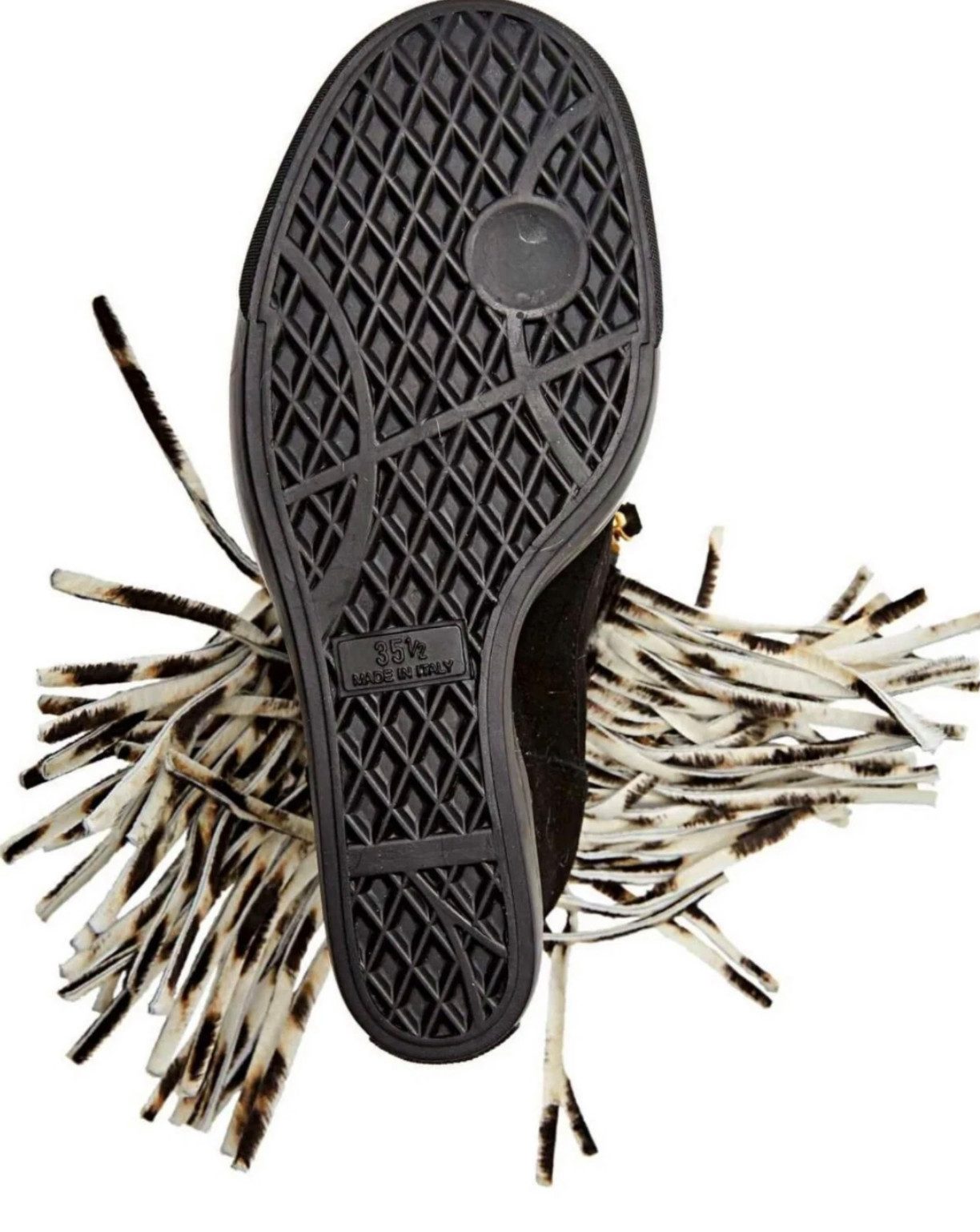 GIUSEPPE ZANOTTI DESIGN Lorenz Fringe Sneaker Schuhe Ponyfell Wildleder Limited Wedgesneaker Limitierte Produktion – seltene Sammlerstück