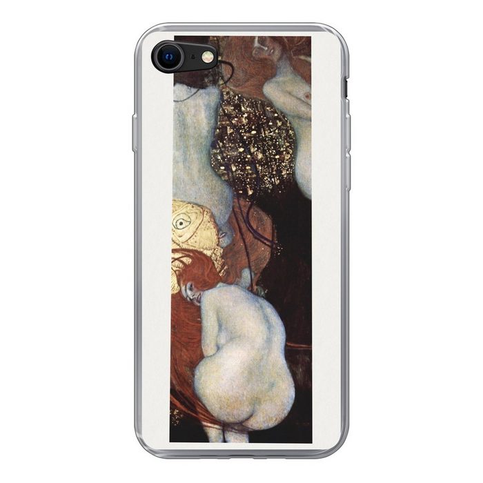 MuchoWow Handyhülle Goldfisch - Gustav Klimt Handyhülle Apple iPhone 8 Smartphone-Bumper Print Handy Schutzhülle