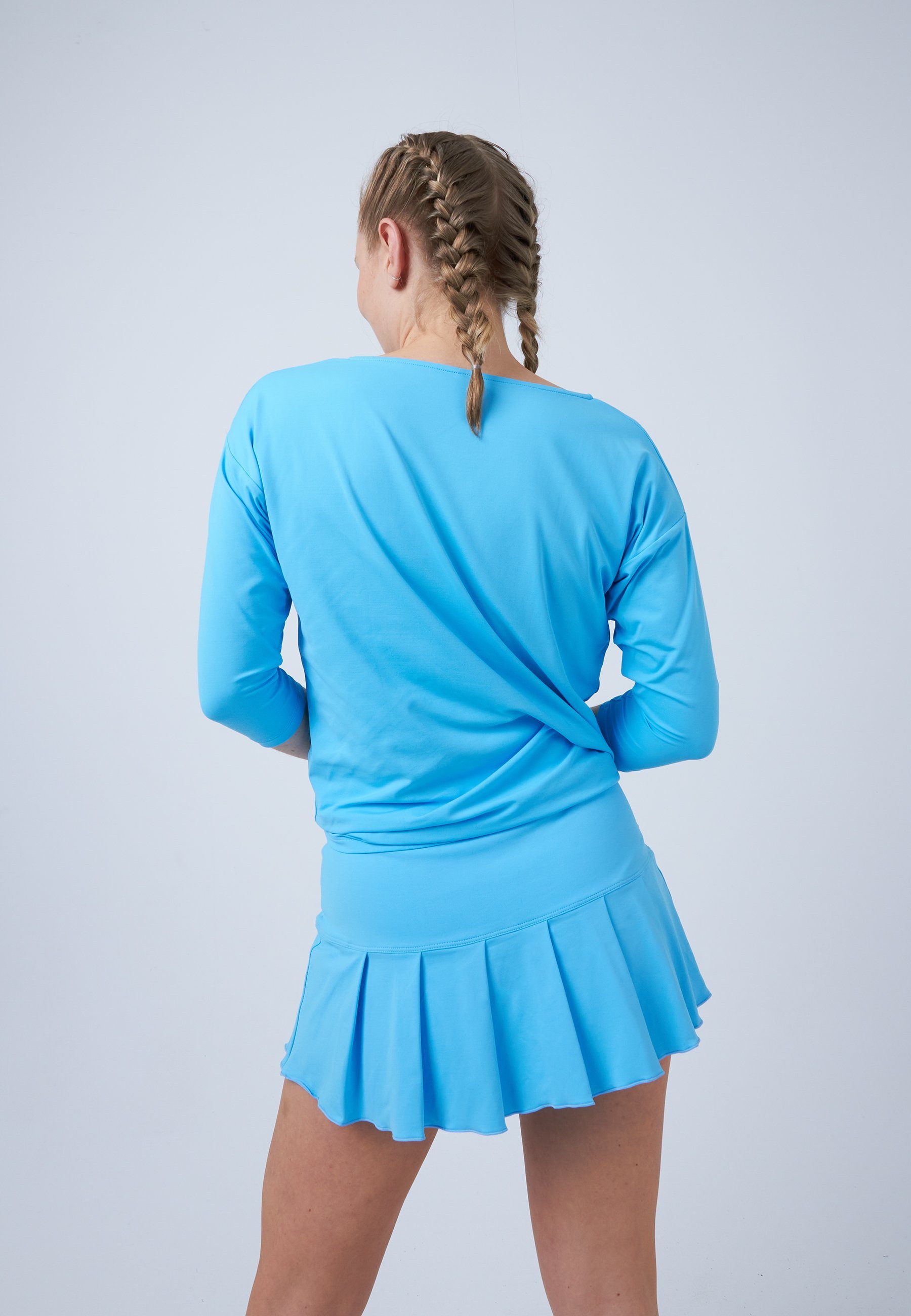SPORTKIND Funktionsshirt Tennis Fit Mädchen hellblau Loose Shirt & 3/4 Damen