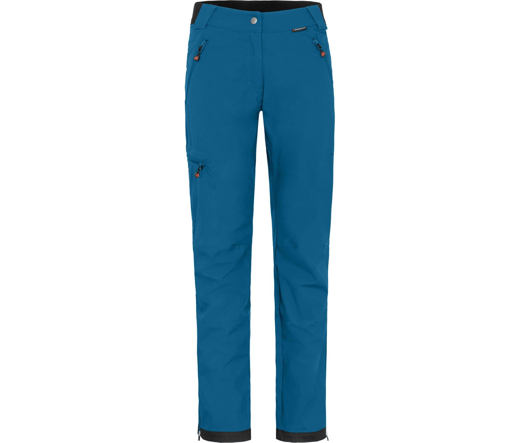 Bergson Outdoorhose TESSE COMFORT Damen Softshellhose, winddicht, strapazierfähig, Langgrößen, Saphir blau