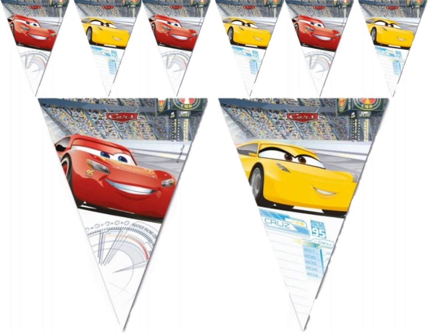 PartyPal Girlande Lightning McQueen Geburtstagsgirlande – 2,3 m Cars-Banner