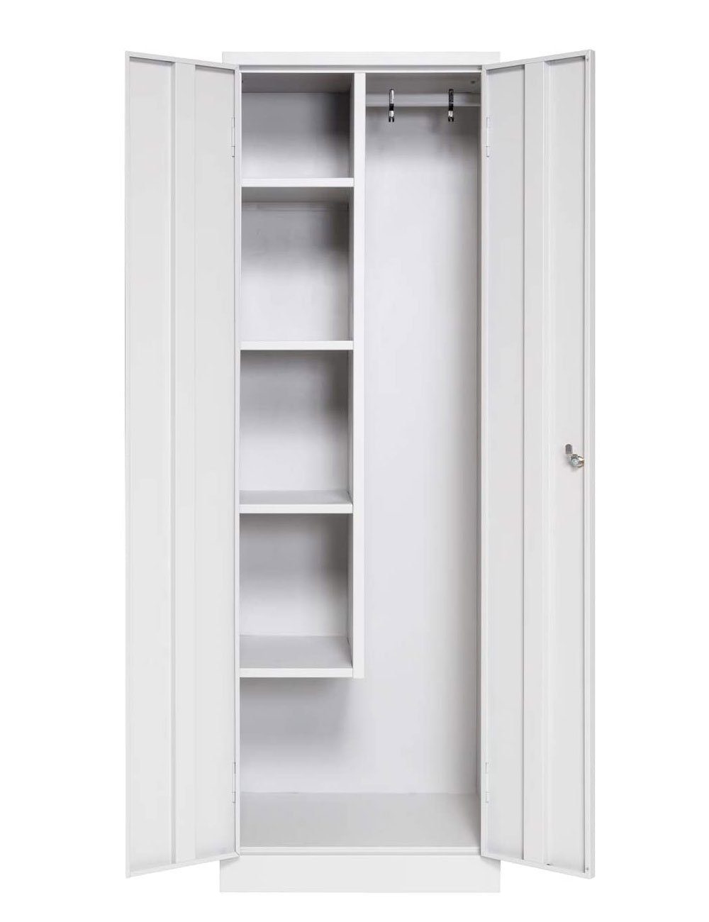 Furni24 Mehrzweckschrank Putzmittelschrank, 60x180 cm, grau