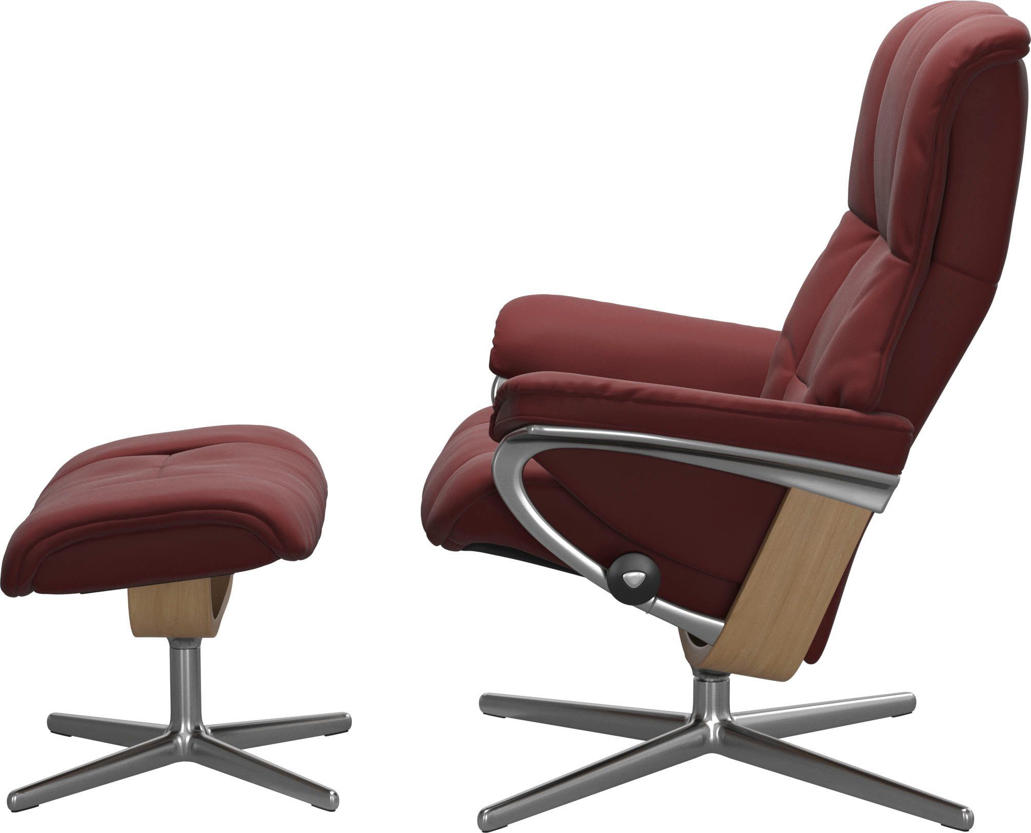 mit Größe Holzakzent Relaxsessel (Set, mit & Hocker, S, Hocker), Stressless® Eiche M L, Mayfair Relaxsessel Base, Cross mit