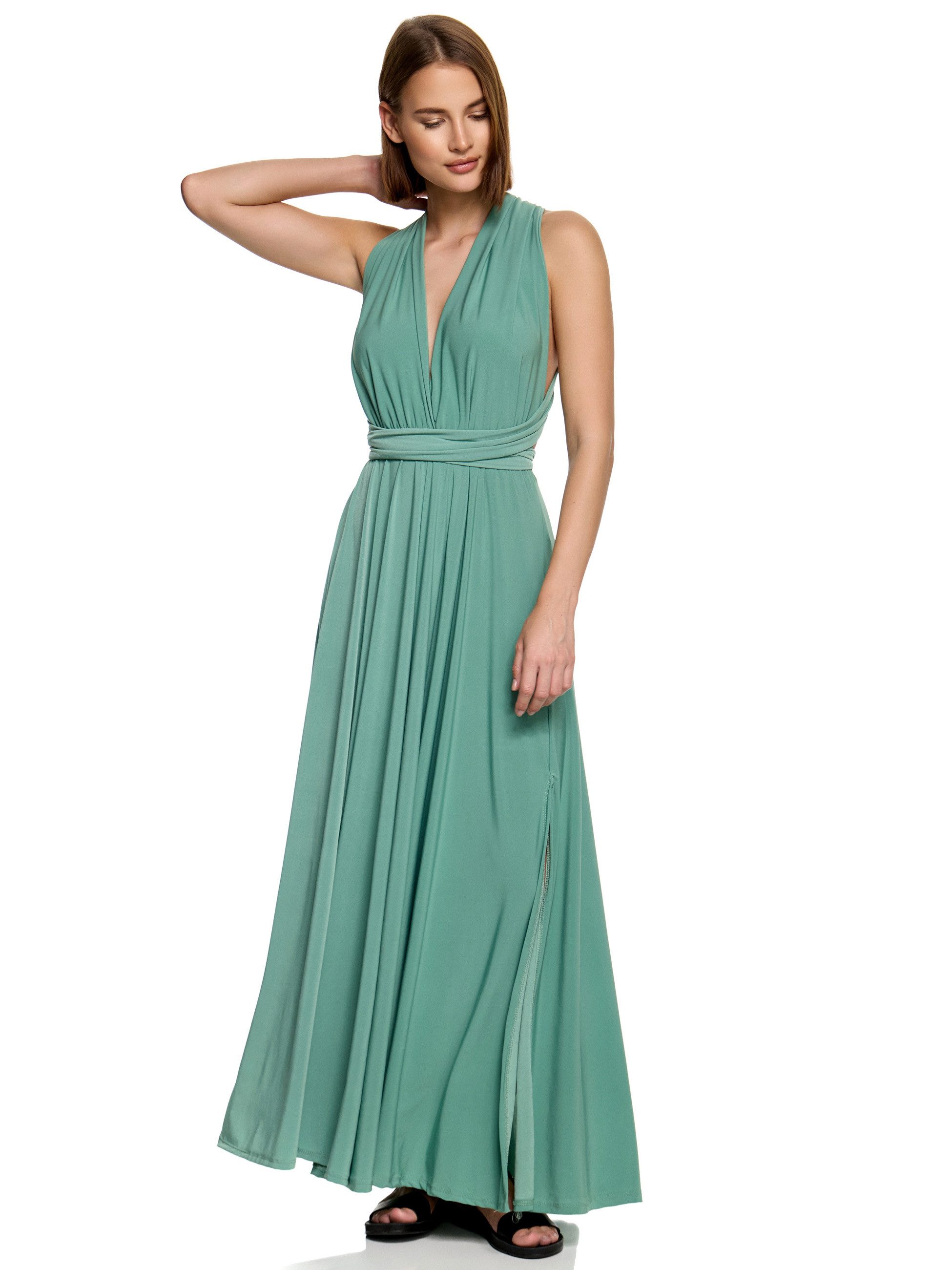 Worldclassca Abendkleid Worldclassca Abendkleid Partykleid Lang mit Schlitz Sommerkleid Maxikleid Cocktailkleid Wickelkleid Elegant Schulterfrei Ärmellos