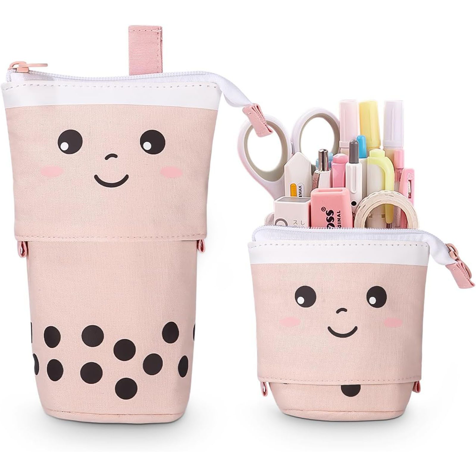 STILVORA Пеналы Federtasche Mäppchen 2-in-1 Standmäppchen mit Reißverschluss,Leinen