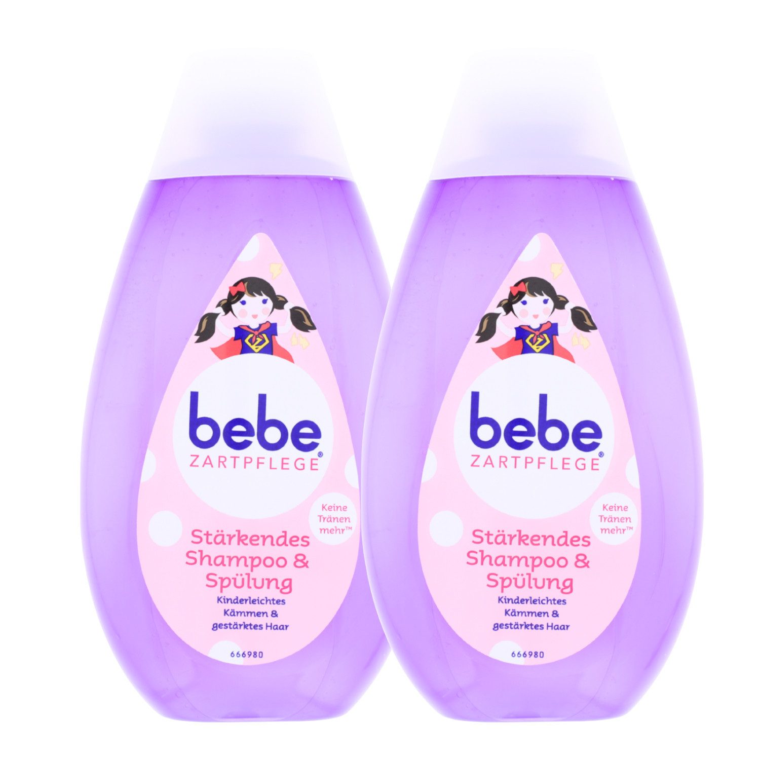 bebe Haarshampoo 2 x bebe Zartpflege Stärkendes Shampoo & Spülung je 300ml Kinderleicht