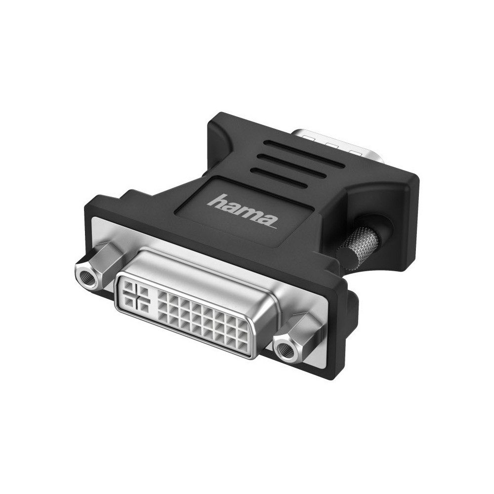 Hama Hama VGA auf DVI Adapter schwarz Elektro-Kabel, VGA-Stecker auf DVI-Buchse, VGA-Stecker auf DVI-Buchse, Schwarzes Design