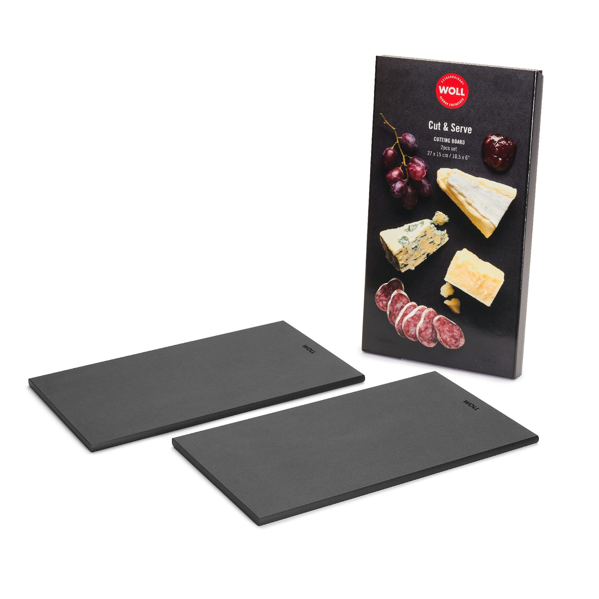 WOLL Frühstücksbrett Woll Cut & Serve, 27 x 15 cm, 2-tlg. Frühstücksset, Holzpapierfaser, (2-St), aus FSC®-zertifiziertem Papierverbundstoff