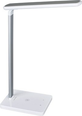 MeLiTec Tischleuchte LED QI Schreibtischlampe T95-1, LED fest integriert, warmweiß, neutralweiß, kaltweiß, mit QI Ladefläche zum induktionsbasierten Laden von Smartphones