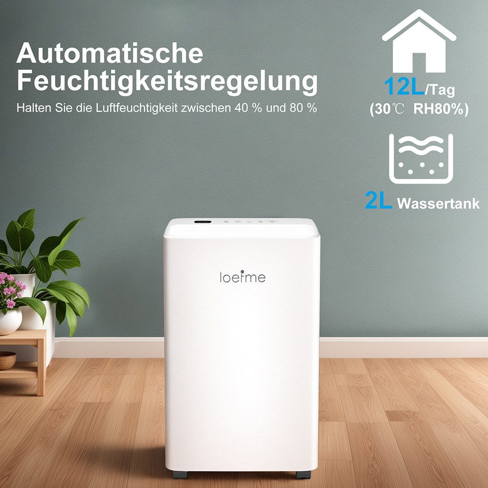 loefme Luftentfeuchter Elektrisch, 12L/Tag, Luftentfeuchter Keller günstig online kaufen