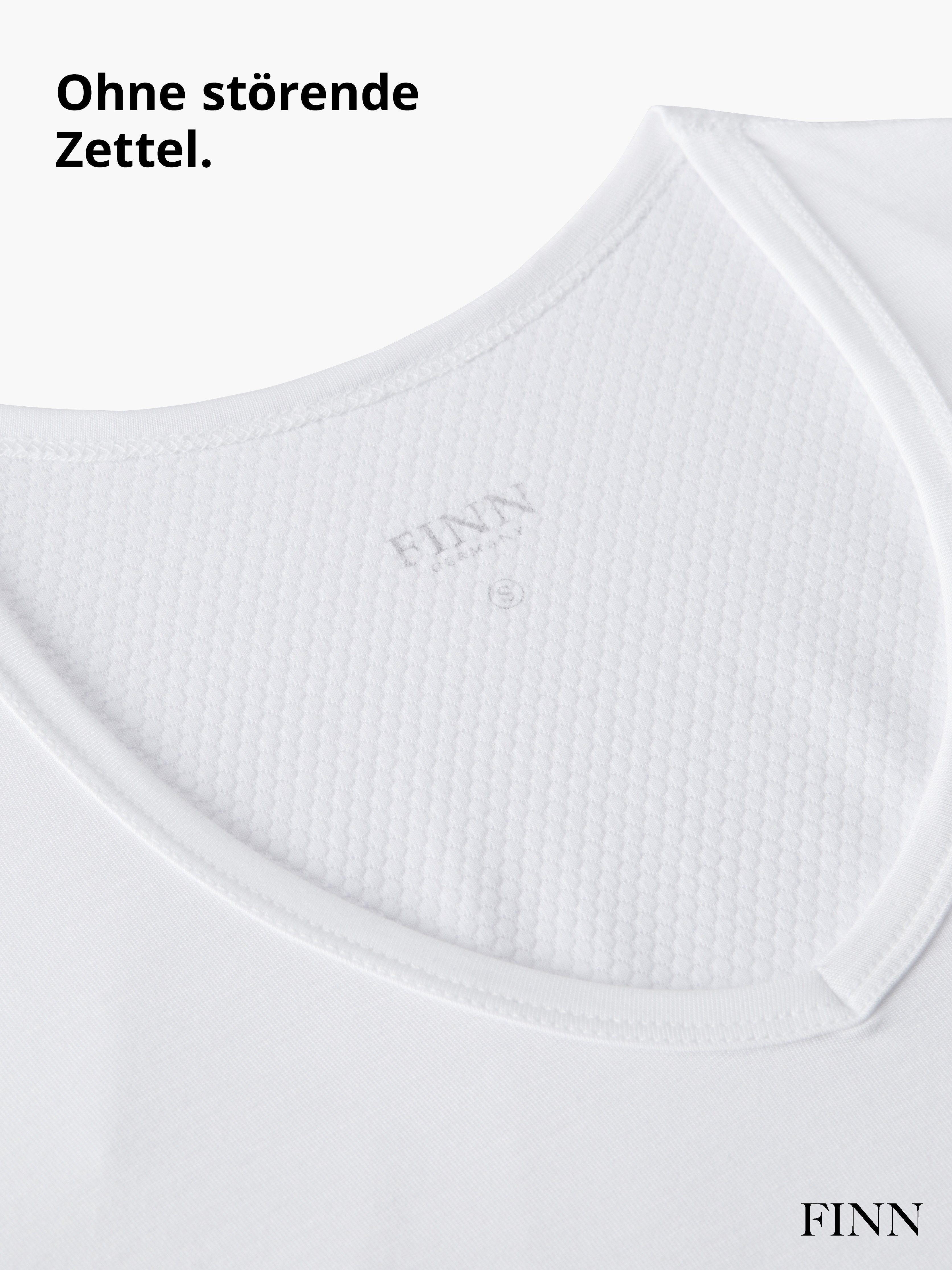 vor Rücken garantierte am Unterhemd FINN Schutz zusätzlicher Wirkung 100% Einlage mit Anti-Schweiß Design Schweißflecken, Unterhemd Herren