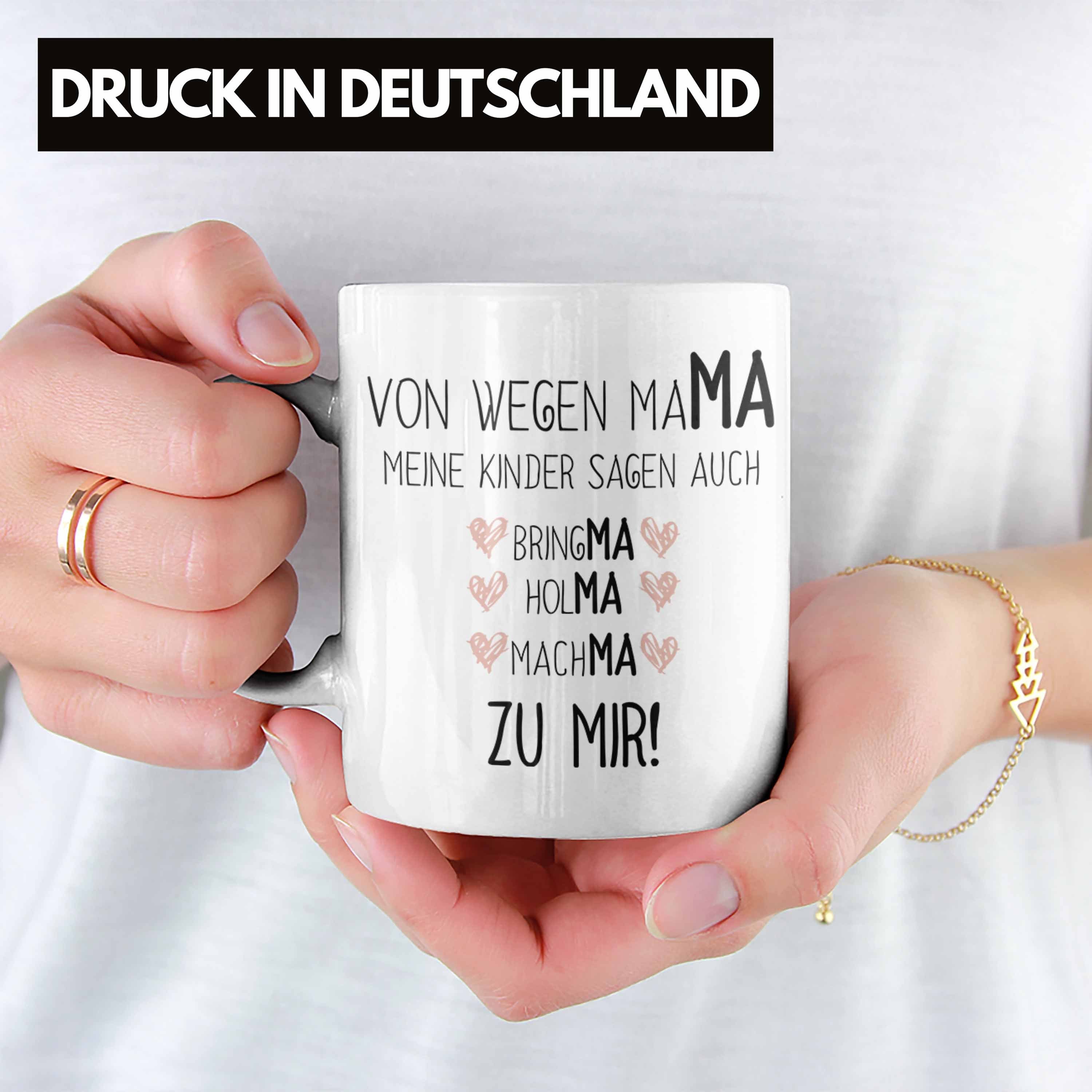 Geschenk Tasse von Trendation Muttertag - Trendation Spruch Mama Tochter mit Kaffeetasse Tasse Mutter Sohn Weiss