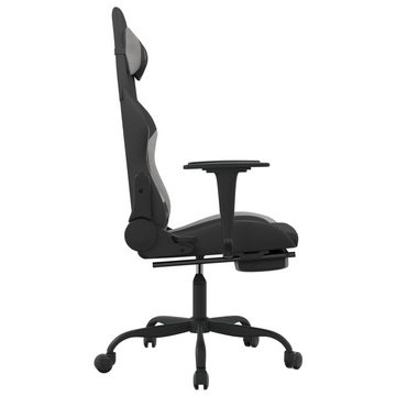 vidaXL Bürostuhl Gaming-Stuhl mit Fußstütze Drehbar Schwarz und Hellgrau Stoff Bürostuh