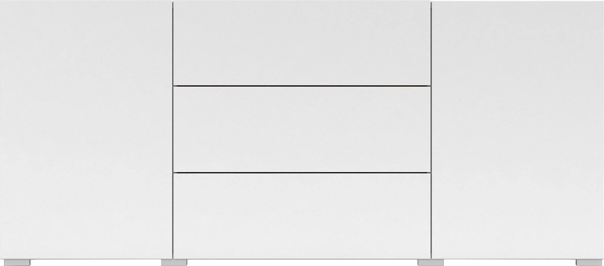 Home affaire Sideboard Ava, Breite 140 cm, hängend und stehend montierbar, moderne grifflose Kommode, Schubladenschrank, 2Türen/3Schubkästen