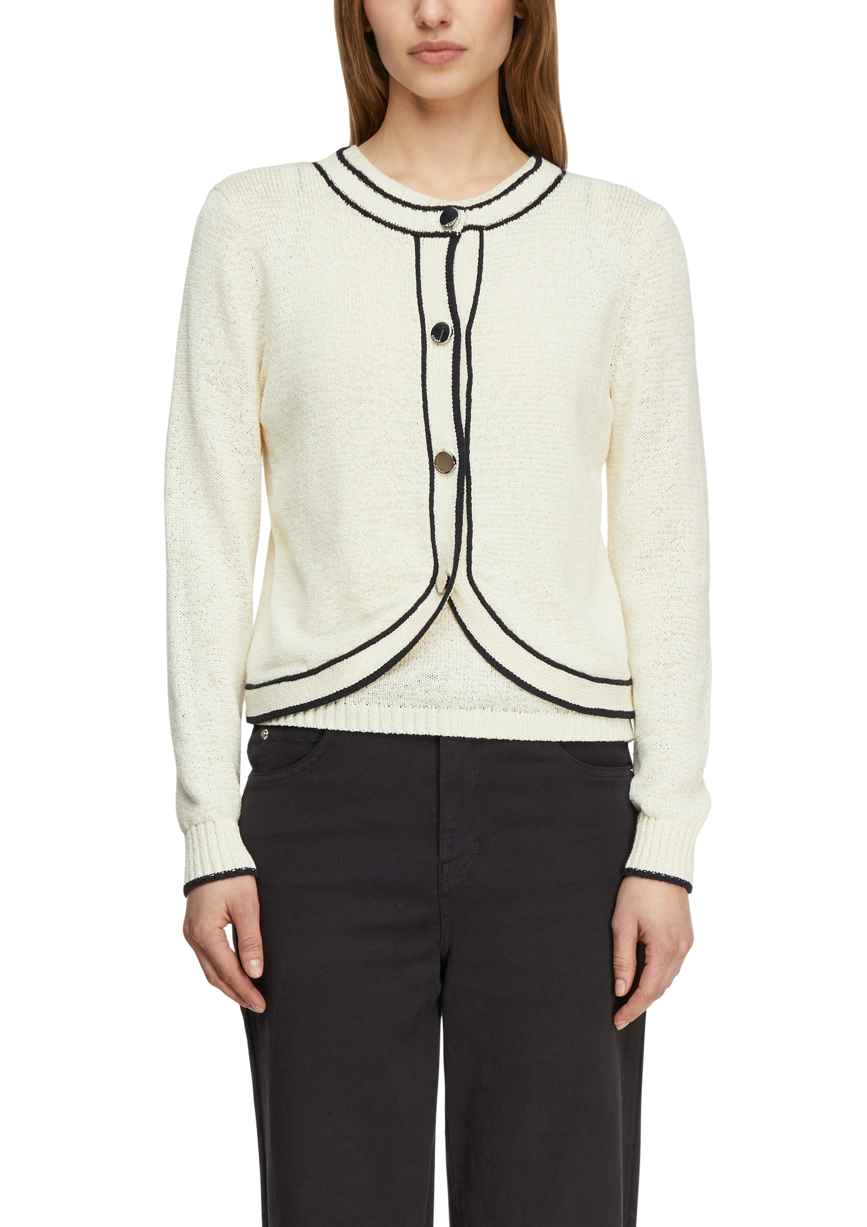 comma Strickjacke mit Kontrast-Details