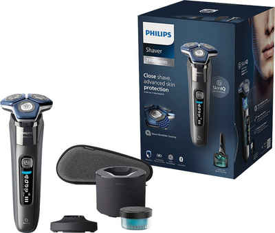 Philips Електробритва Shaver Series 7000 S7887/55, Reinigungsstation, ausklappbarer Präzisionstrimmer, 1 Reinigungskartusche, Etui, Ladestand, mit SkinIQ Technologie