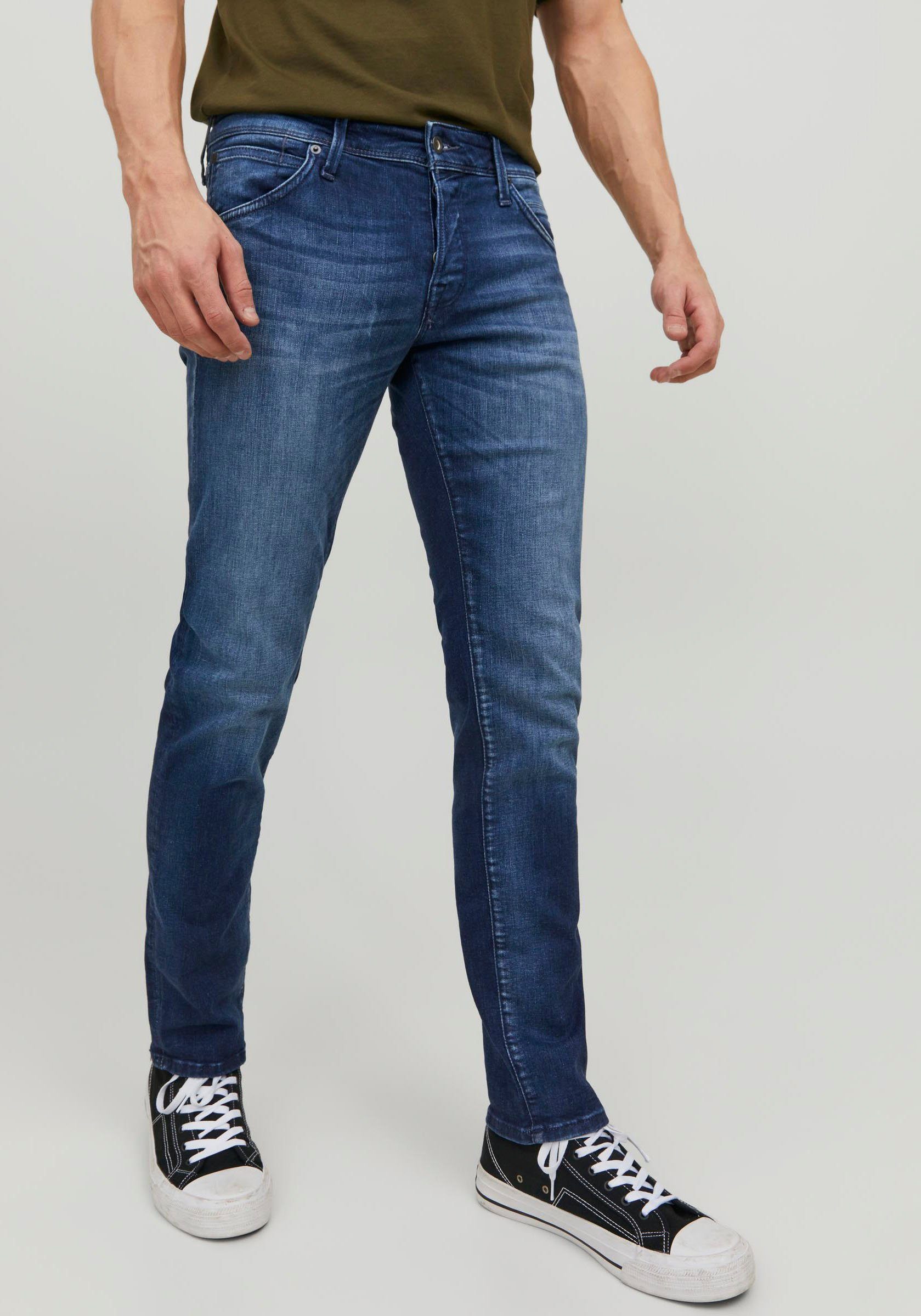 Jack & Slim-fit-Jeans JJFOX dark-blue-denim Jones JJIGLENN JOS 50SPS 047