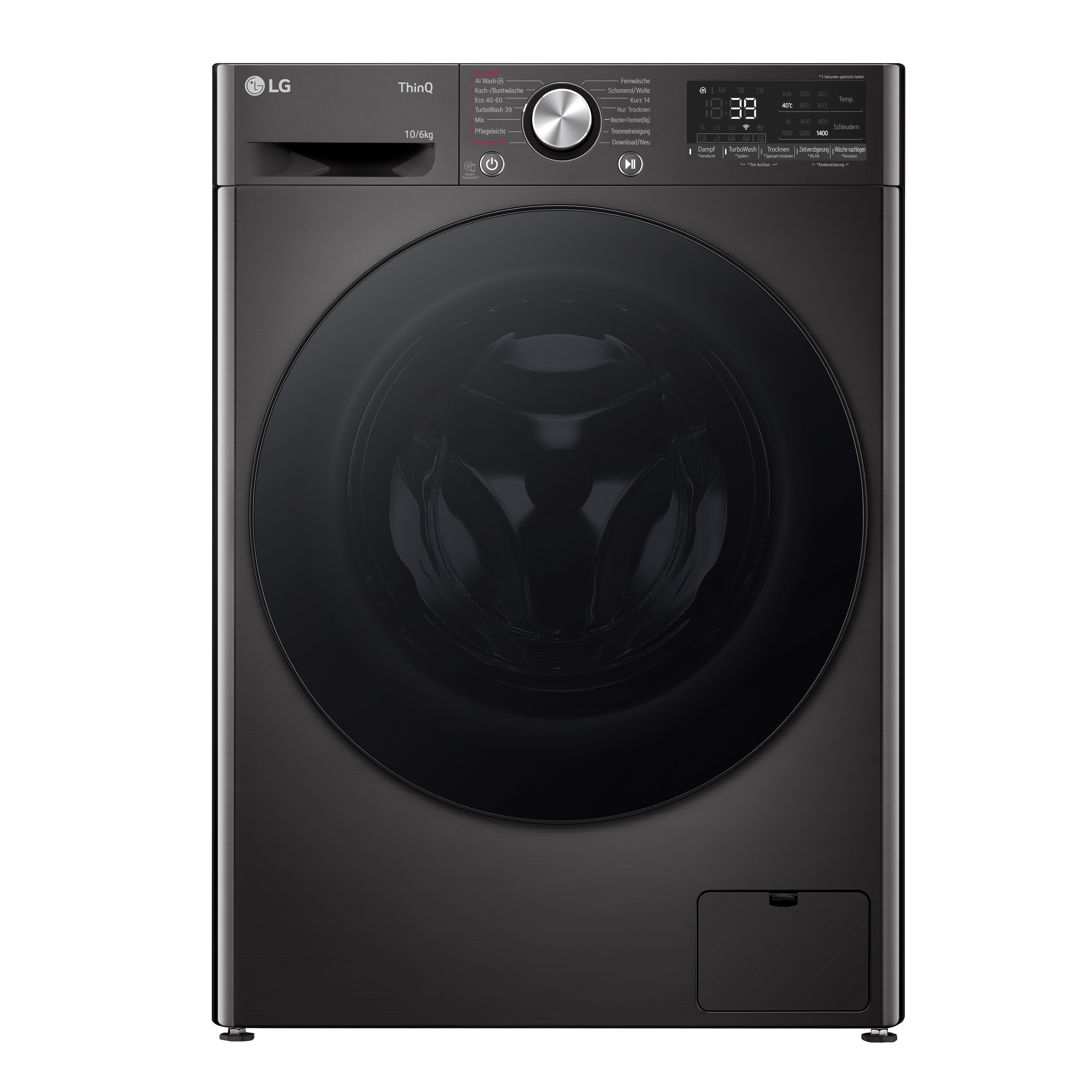 LG Waschtrockner Serie 7 W4WR70X6YB, 10 kg, 6 kg, 1400 U/min, AI DD®: intelligente Erkennung der Fasern für 18 % mehr Gewebeschutz – Bild 2 von 5