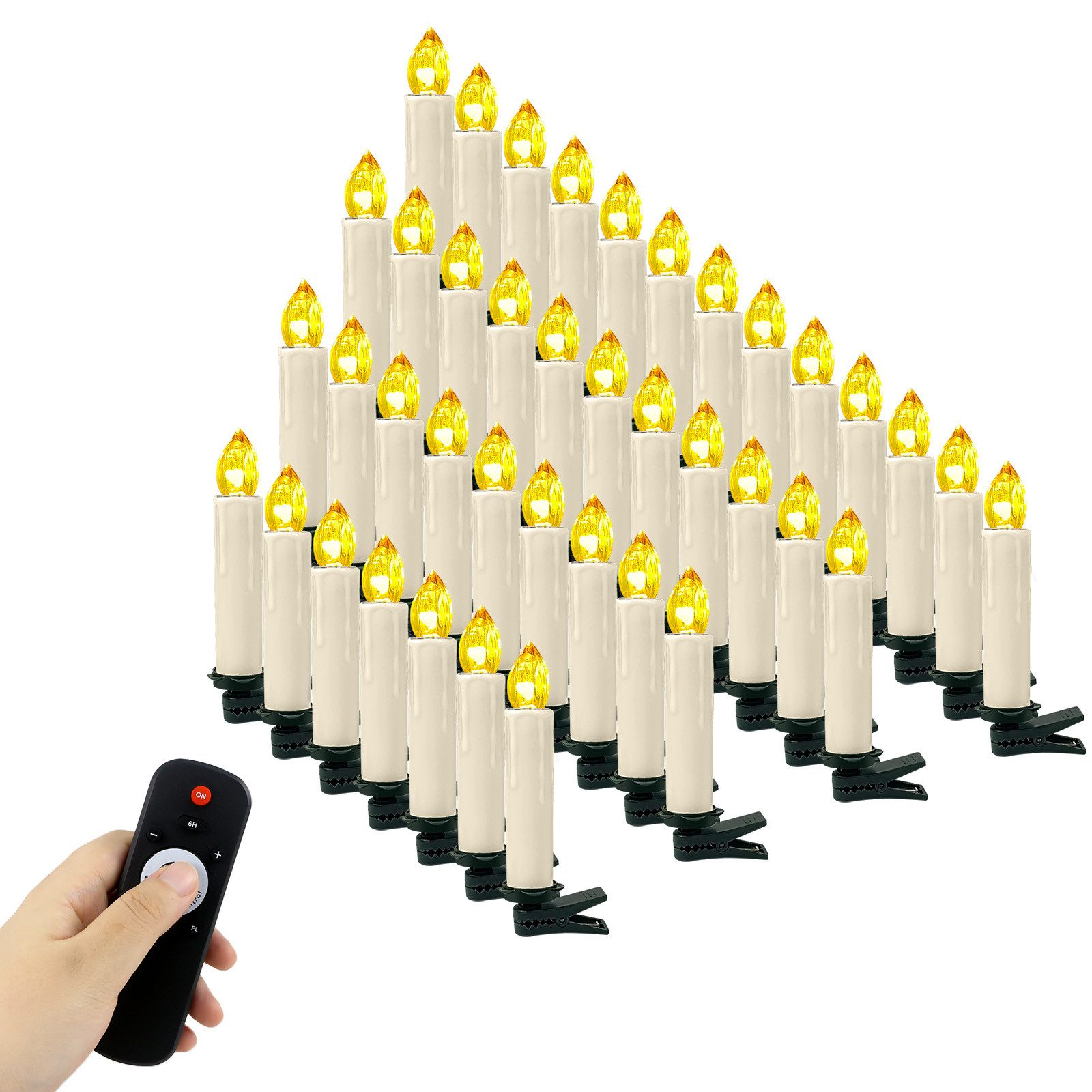 Gotoll LED-Christbaumkerzen CH010-50_B 10er/50er mit clip günstig online kaufen