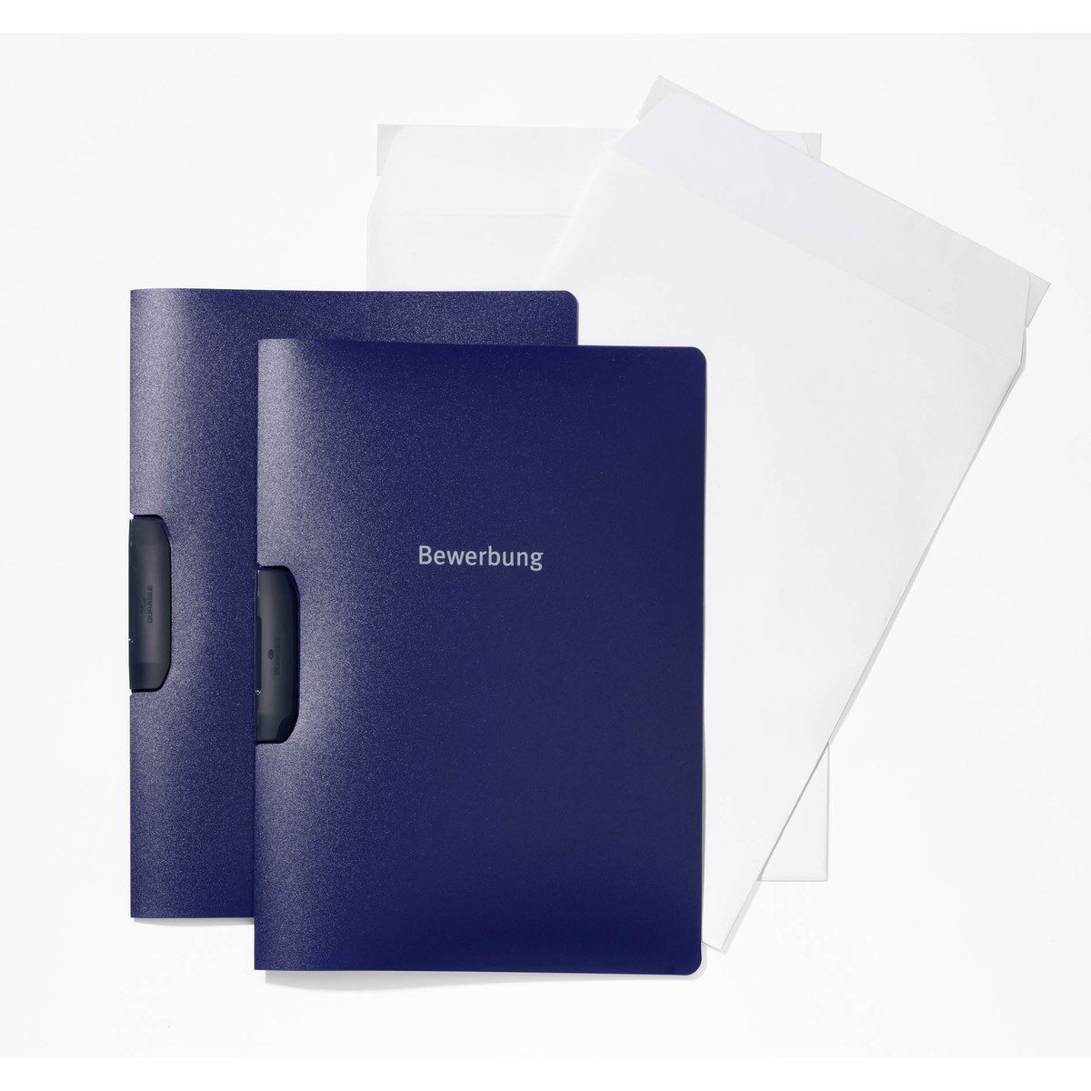 DURABLE Bewerbungsmappe DURABLE Bewerbungsset Duraswing Job + Versandtasche blau 2+2 Stück