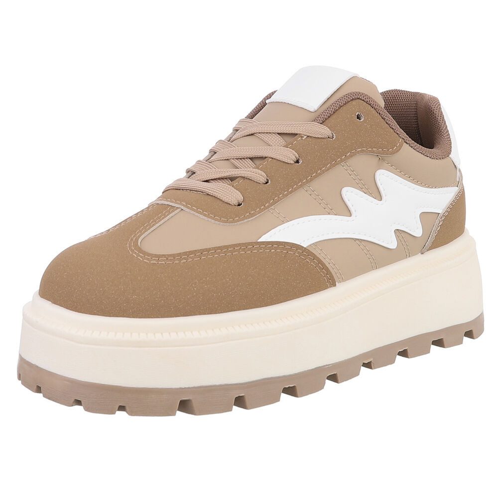 Ital-Design Modischer Кросівки für Damen mit bequemer Sohle Кросівки (90033133) Keilabsatz/Wedge Кросівкиs Low in Hellbraun