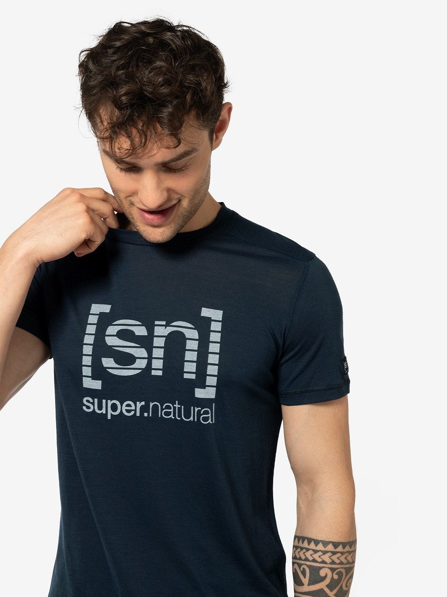 SUPER.NATURAL T-Shirt für Herren, Merino GRID günstig online kaufen