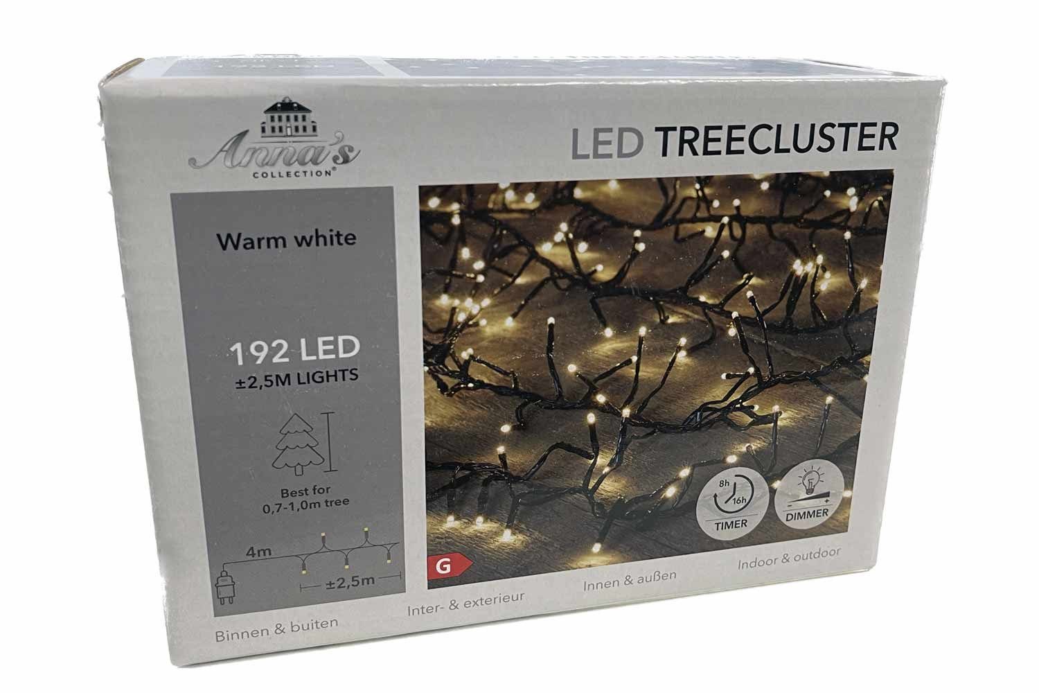 Coen Bakker Deco BV LED-Lichterkette Treecluster, Cluster für Außen 2,5m 192 LED warmweiß Timer Dimmer