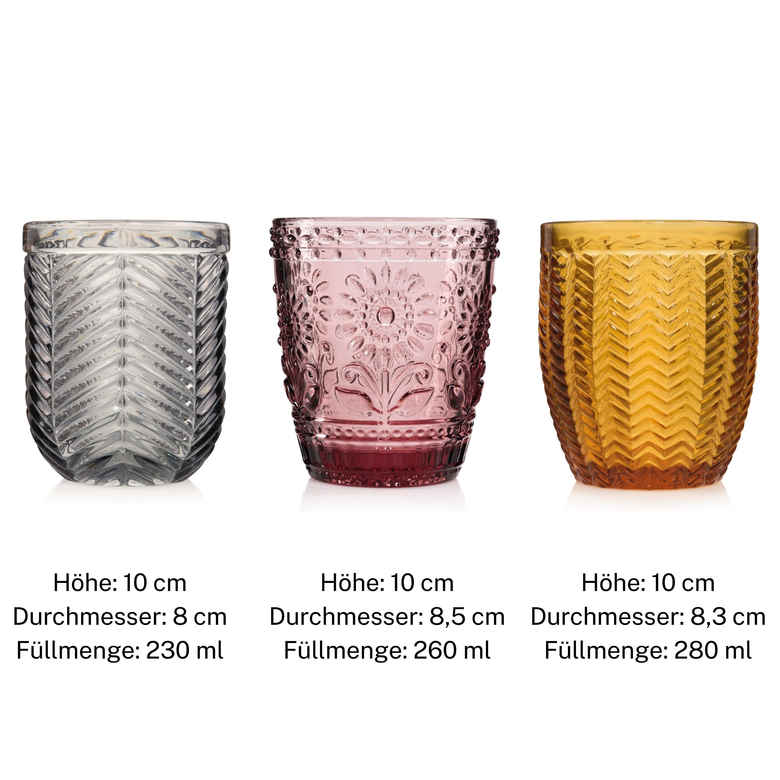 SÄNGER Gläser-Set Bunt, 12-tlg., Glas, Porto + Faro, 12er Set, spülmaschinengeeignet