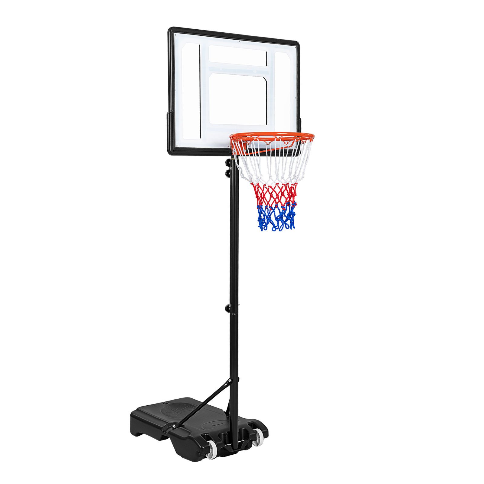 COSTWAY Basketballständer, Mit befüllbarem Sockel, Handkurbel & Ballhalterung