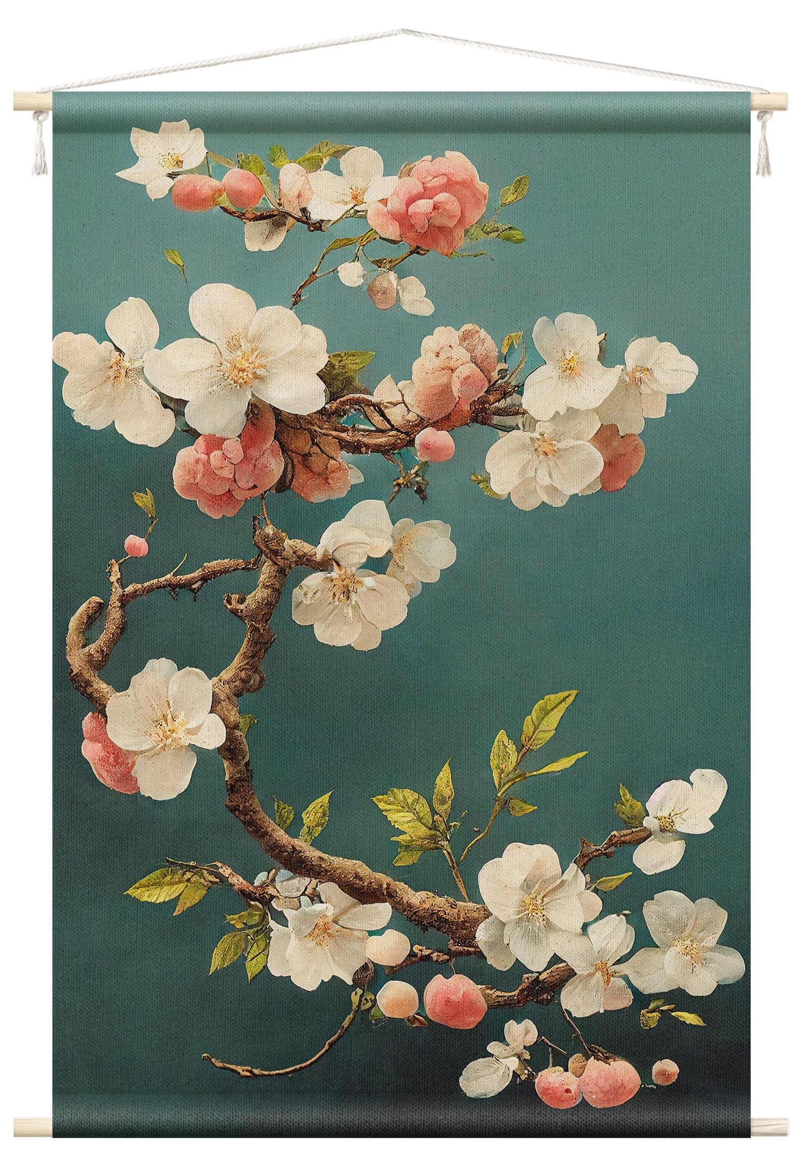 Wandteppich modern Blumen Vintage bunt