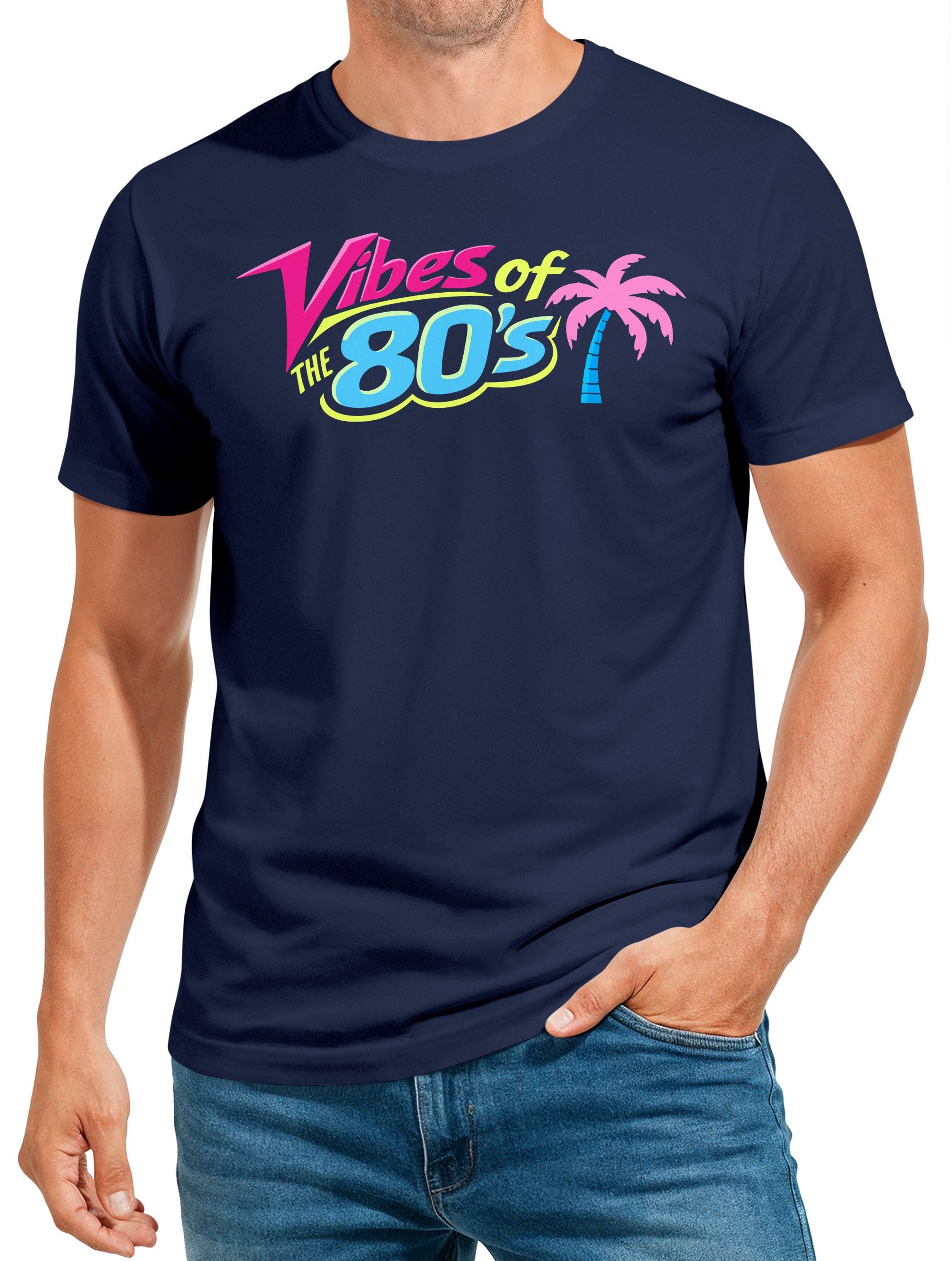 MoonWorks Print-Shirt Herren T-Shirt Fasching Karneval - Vibes 80er Jahre - günstig online kaufen