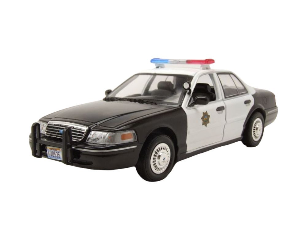 GREENLIGHT collectibles Modellauto Ford Crown Police Sheriff Department 1998 schwarz weiß Reno 911!, Maßstab 1:24