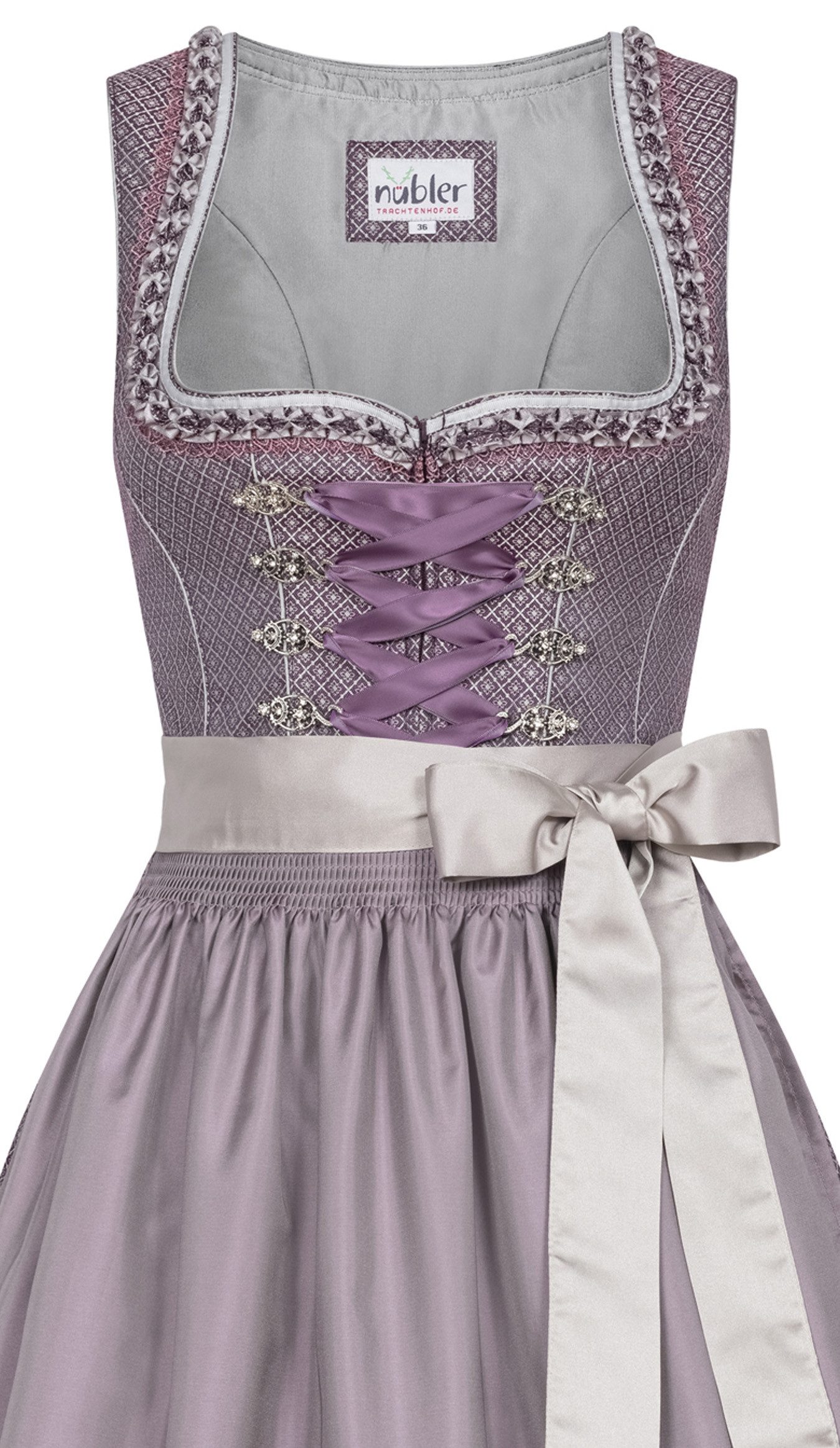 Nübler Trachtenkleid Mididirndl Gavrila in Aubergine von Nübler - Rocklänge 60 cm