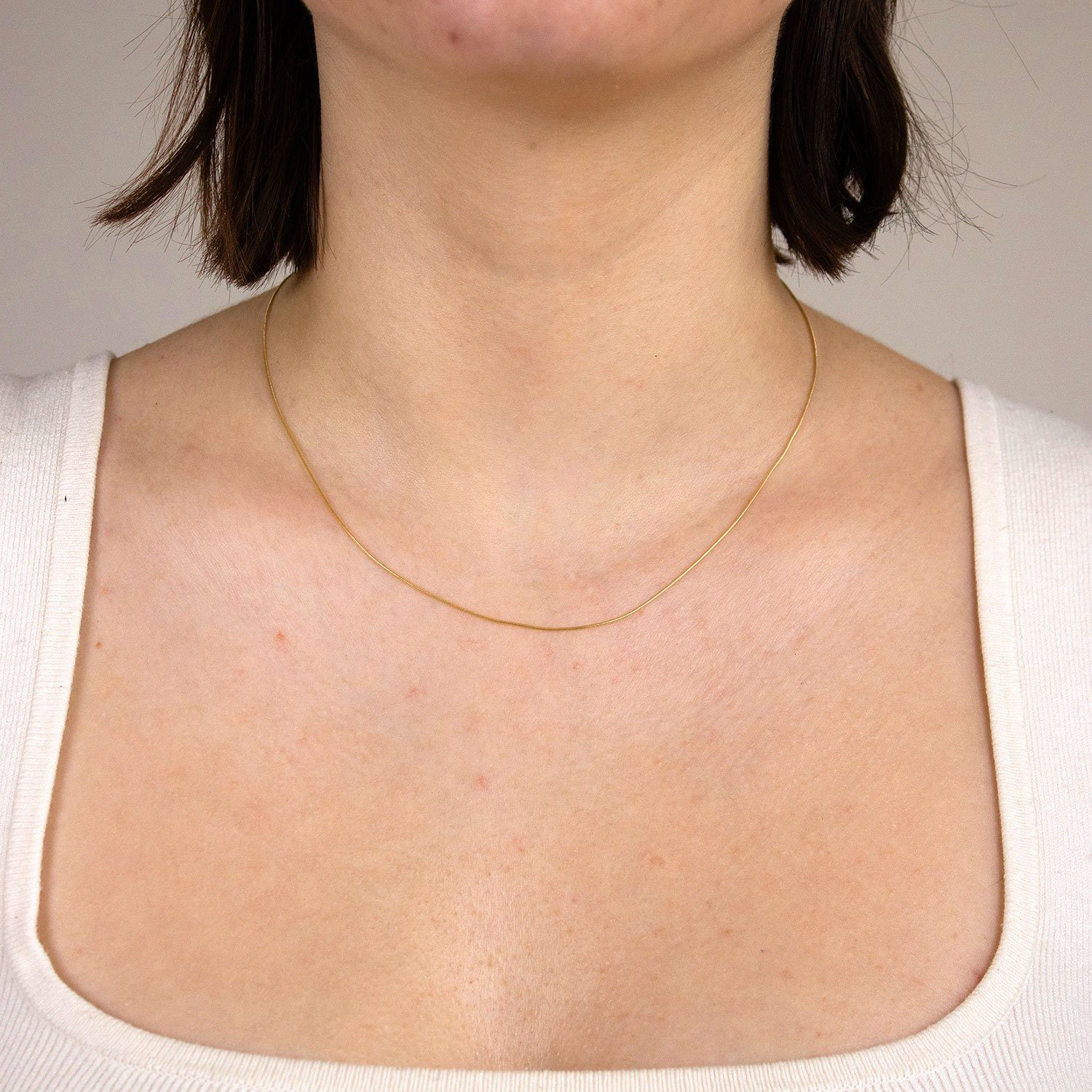 HOPLO Schlangenkette Goldkette Schlangenkette rund Halskette 0,8mm - 42 cm günstig online kaufen