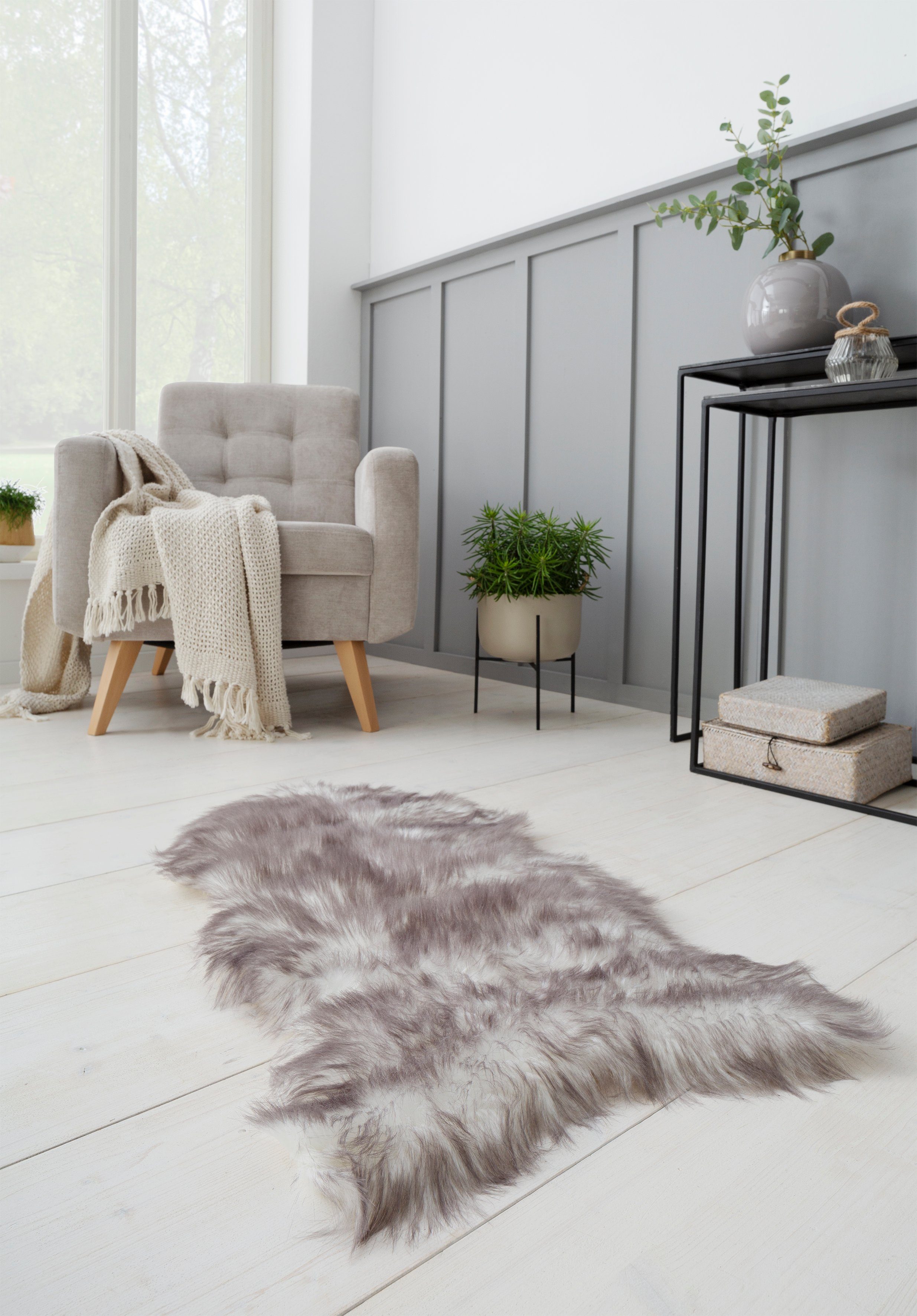 my home Fellteppich Sammo, fellförmig, Höhe: günstig online kaufen