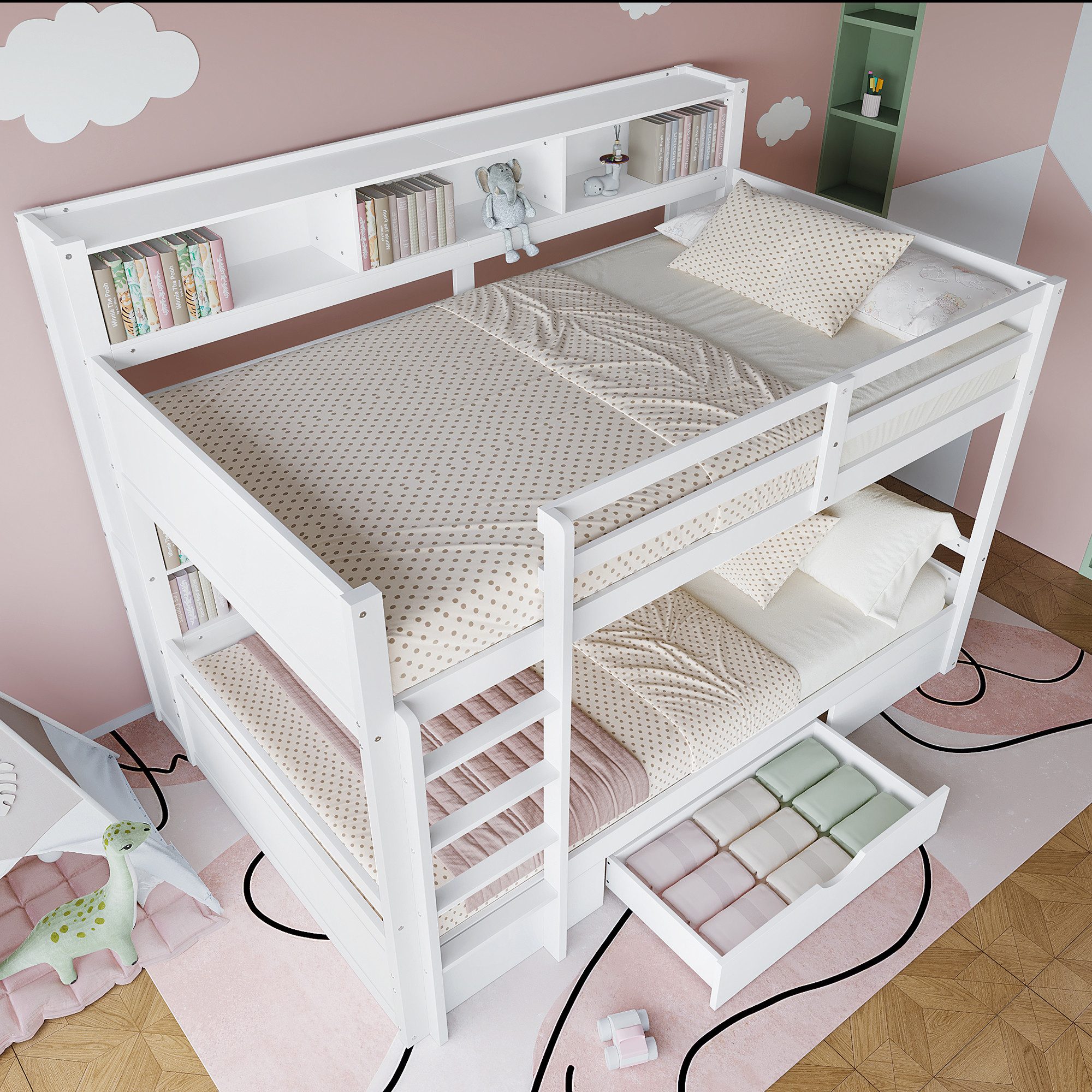 TavilaEcon Etagenbett Kinderbett Jugendbett mit Schubladen und Staufächern, günstig online kaufen