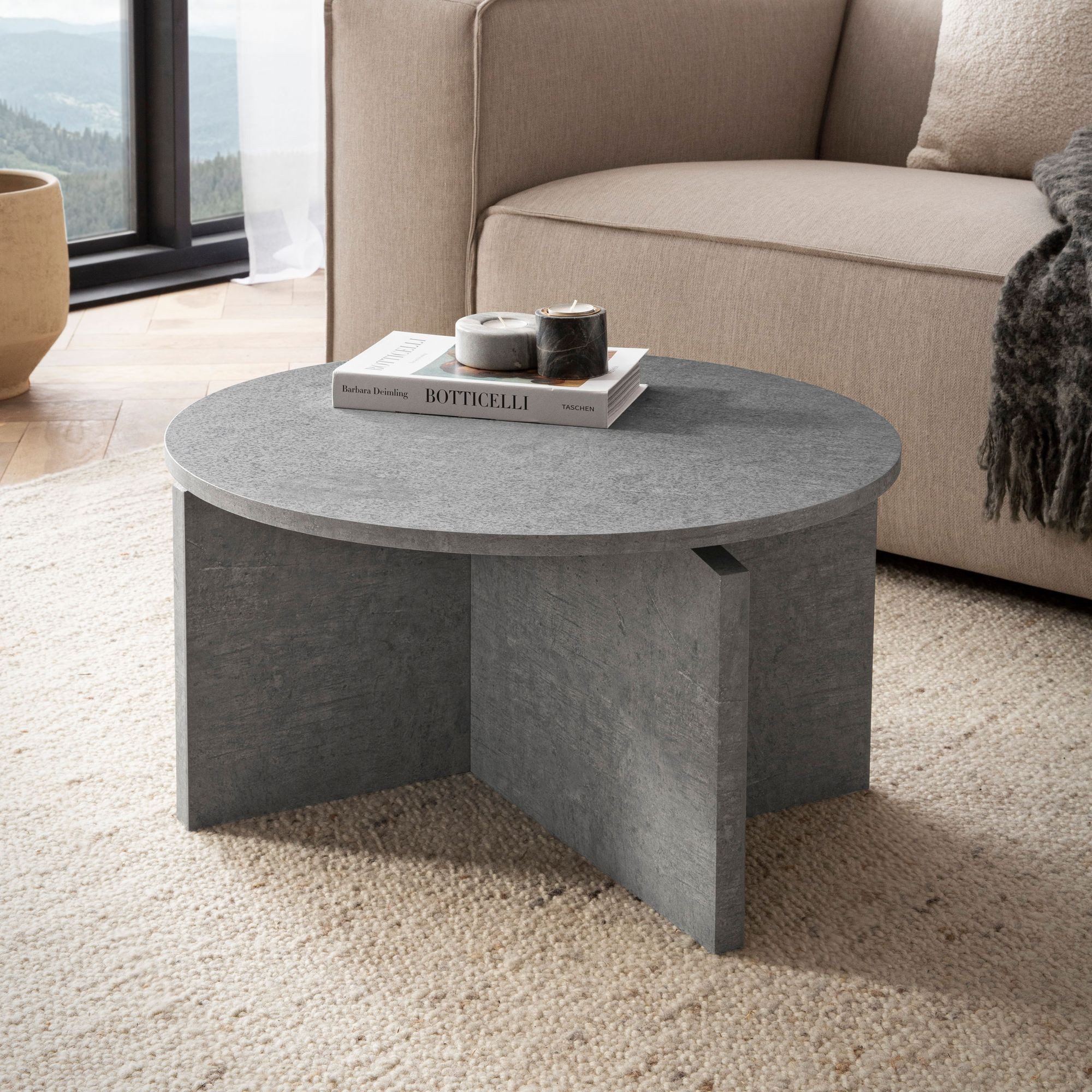 FINEBUY Couchtisch SuVa59740 (Wohnzimmertisch Beton Optik, günstig online kaufen