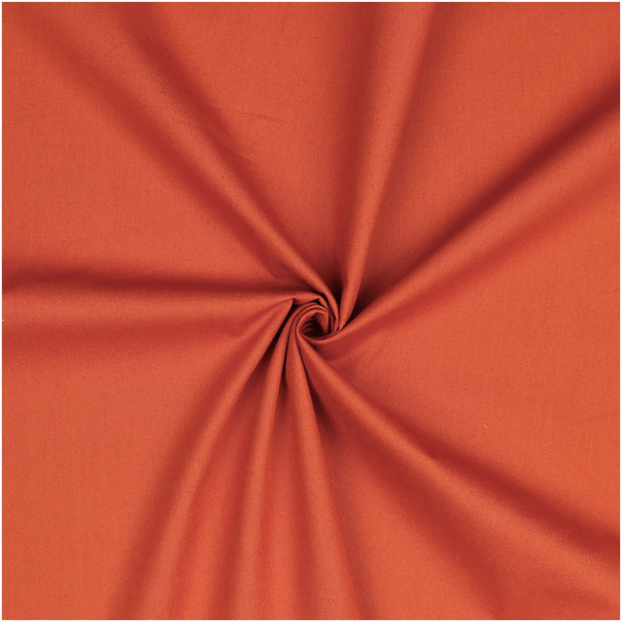 maDDma Stoff Popeline Baumwollstoff Fahnenstoff ab 1m Meterware unifarben 2v2, 071 - terracotta