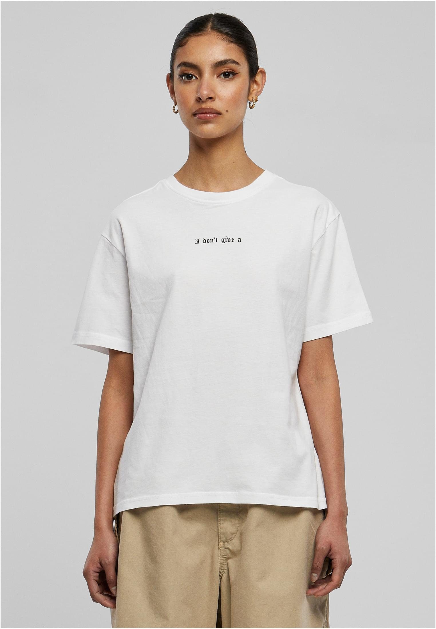 MisterTee Kurzarmshirt Damen I Don't Give A Tee (1-tlg), Stylisches T-Shirt  aus angenehmer Baumwollmischung