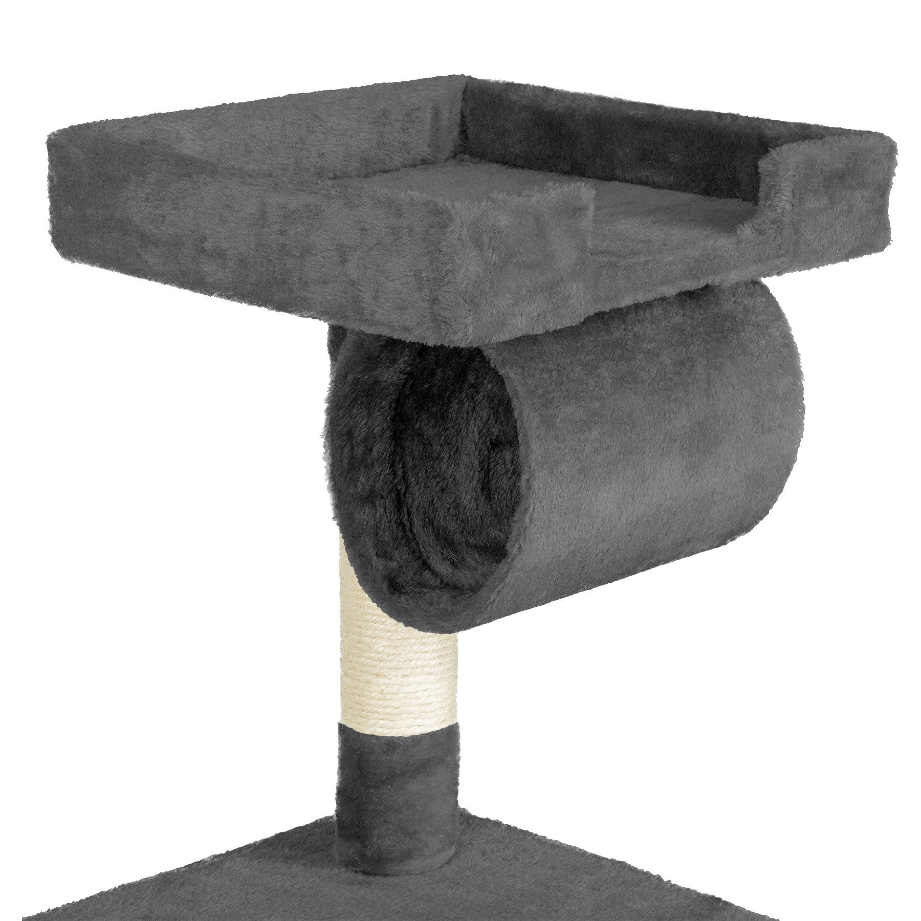 tectake Kratzbaum Spiel- und Kuschelparadies für Katzen mit Aussichtsplätzen, Aus strapazierfähige Plüsch-Sisal-Kombination