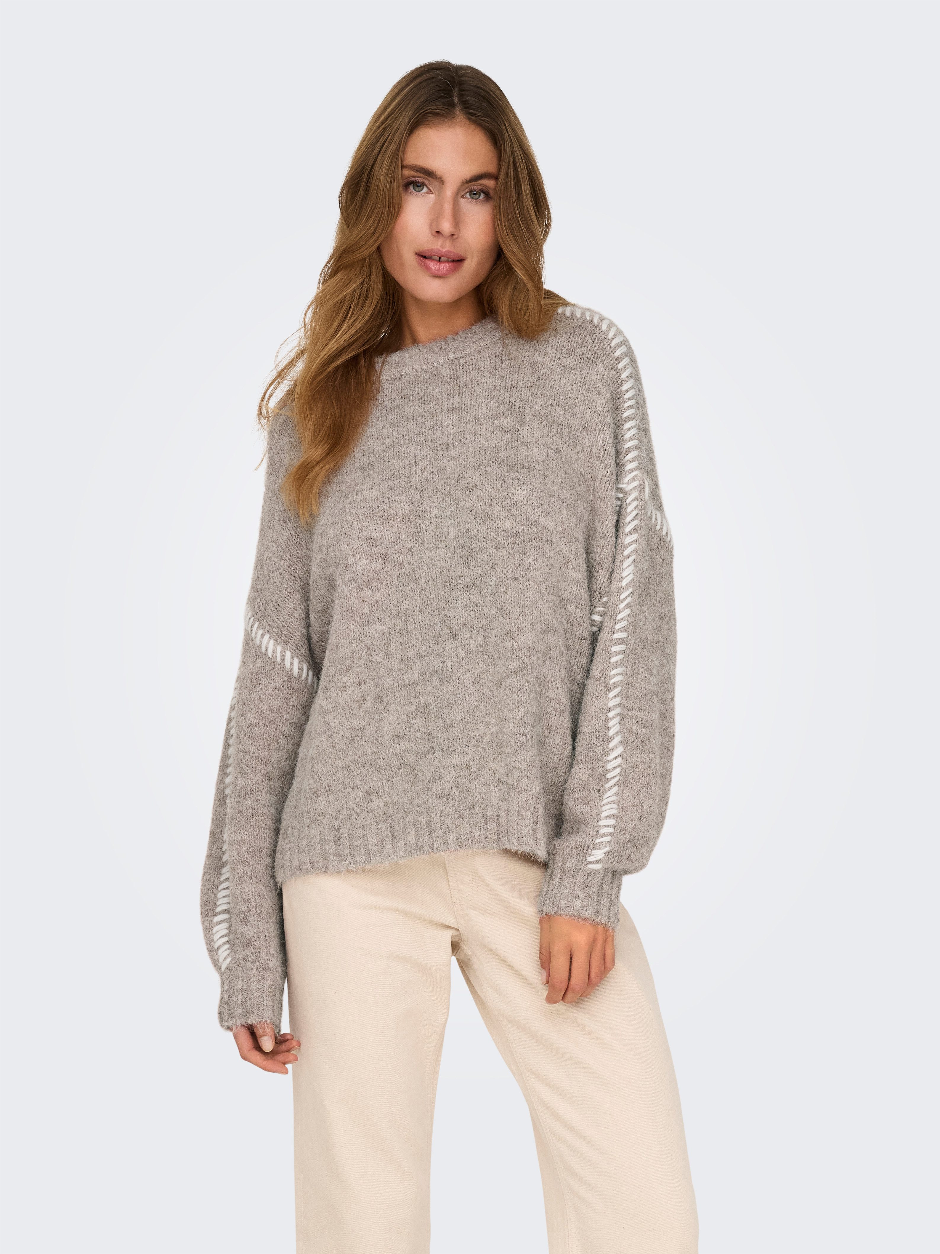 JDY Rundhalspullover JDYZOEY LIFE L/S ON STITCH PULL KNT NOOS mit dekorativ günstig online kaufen