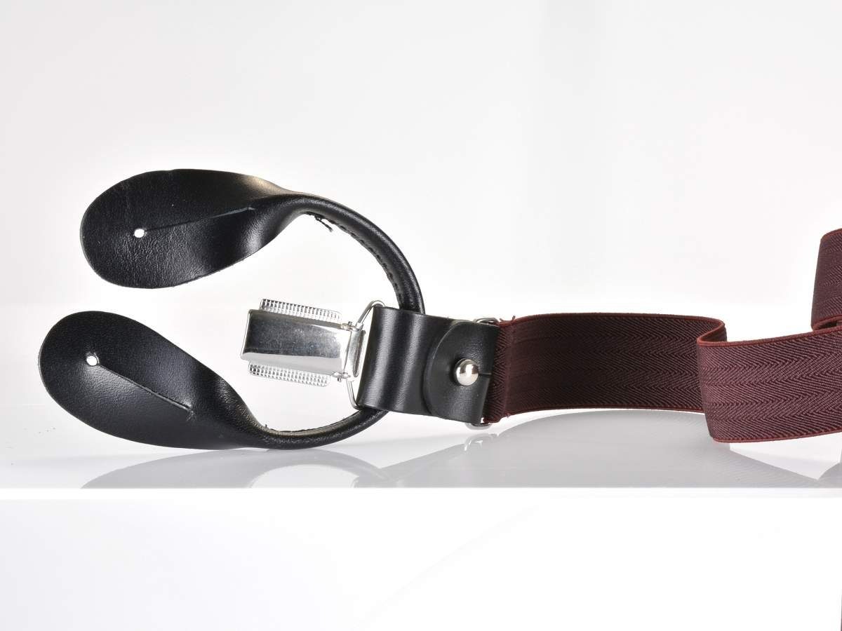 LLOYD Men’s Belts Casuals Y-Form, und bordeaux Knöpfe, Hosenträger Holländer 25mm Bandbreite Hosenclips
