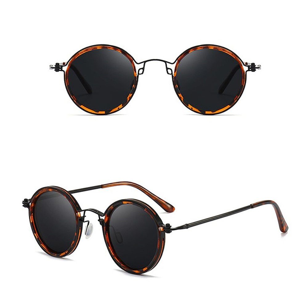 GLAMO Sonnenbrille Runde C Sonnenbrille Retro-Sonnenbrille, polarisierte mit Metallrahmen