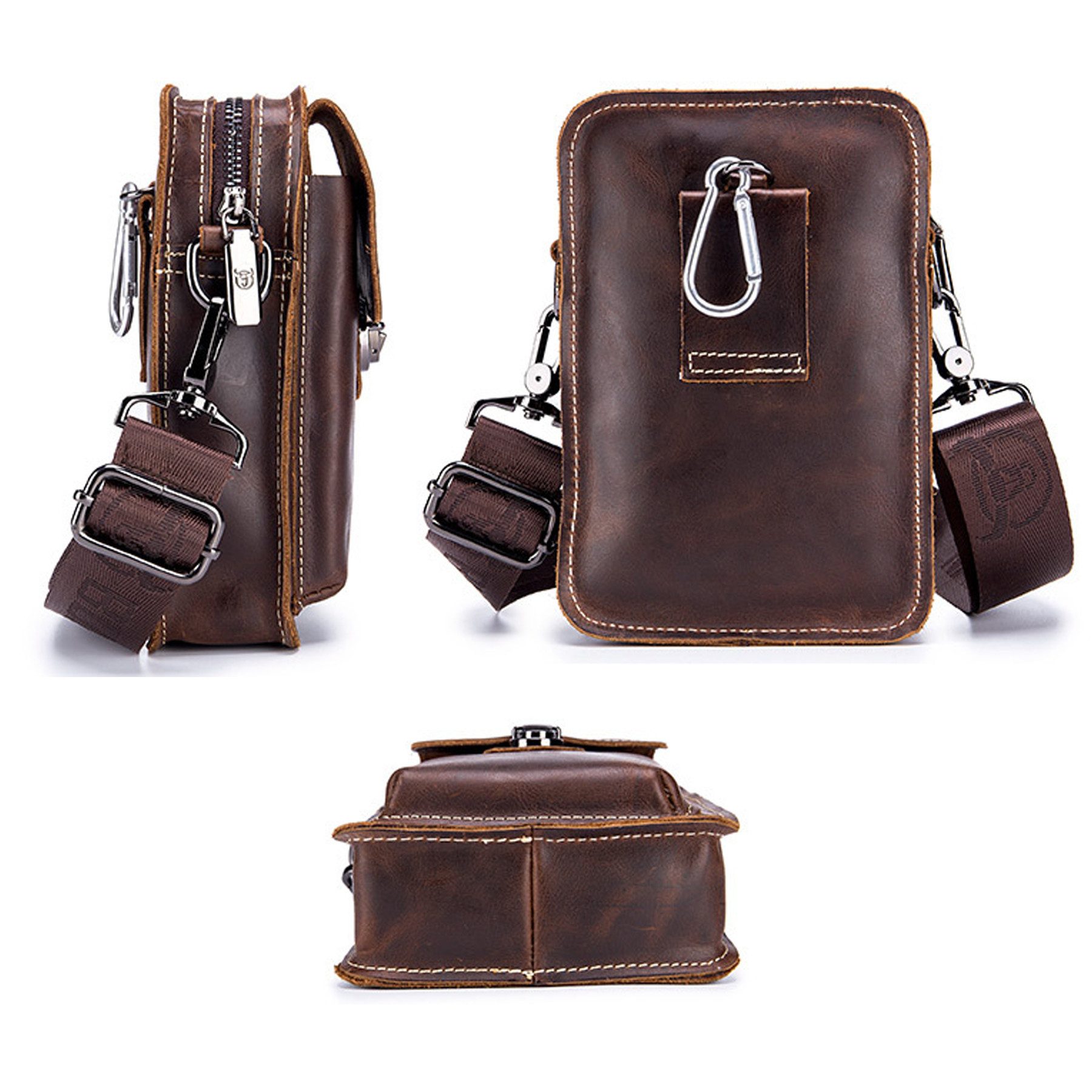 Mutig Umhängetasche handytasche Herren Herrentasche Schultertasche Leder (H günstig online kaufen